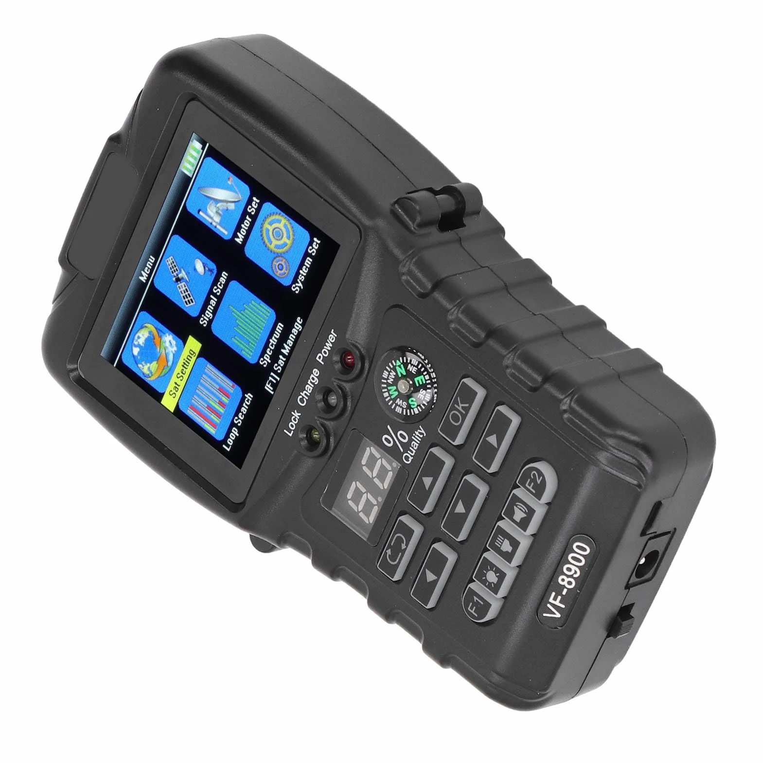 Cyfrowy Miernik z Celownikiem Satelitarnym, VF-8900 950-2150 MHz DVB-S/S2/MPEG 2/MPEG 4 Miernik Siły Sygnału Satelitarnego, Wyświetlacz TFT LCD 2,4, Mini Wizjer SAT do Regulacji