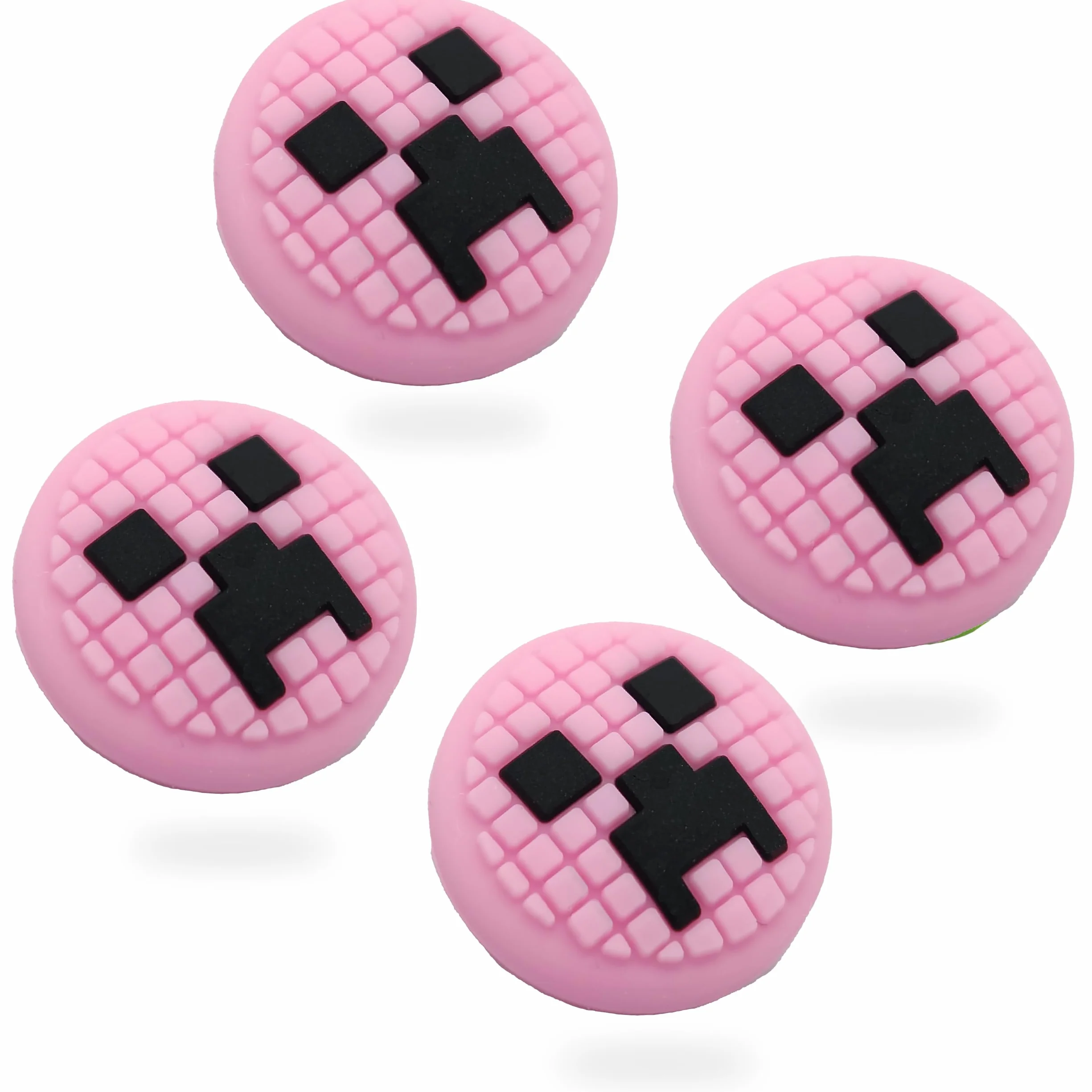 MatoSan® 4X Silikonowe nakładki na thumbsticki – Kompatybilne z Switch, Steam Deck i przenośnymi kontrolerami – Ochrona i uchwyt joysticka – Kolorowe nakładki na sticki (Różowy)