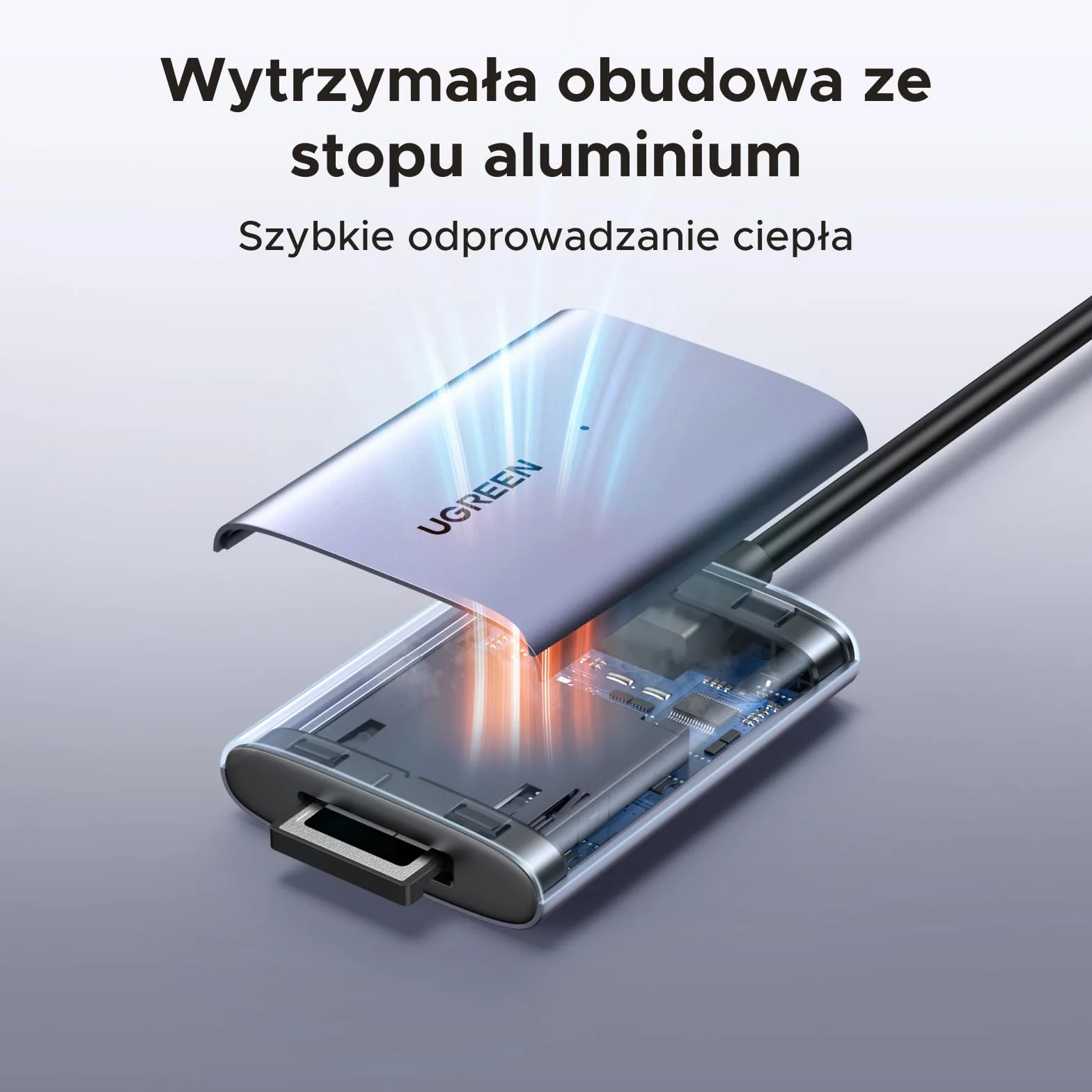 UGREEN USB-C na CFexpress Type A czytnik kart z portem USB-A i C, 10 Gb/s do 1250 MB/s, kompatybilny z kartami CFexpress B do filmów 8K, Mac, Windows, Linux, laptop, tablet, aluminiowa obudowa