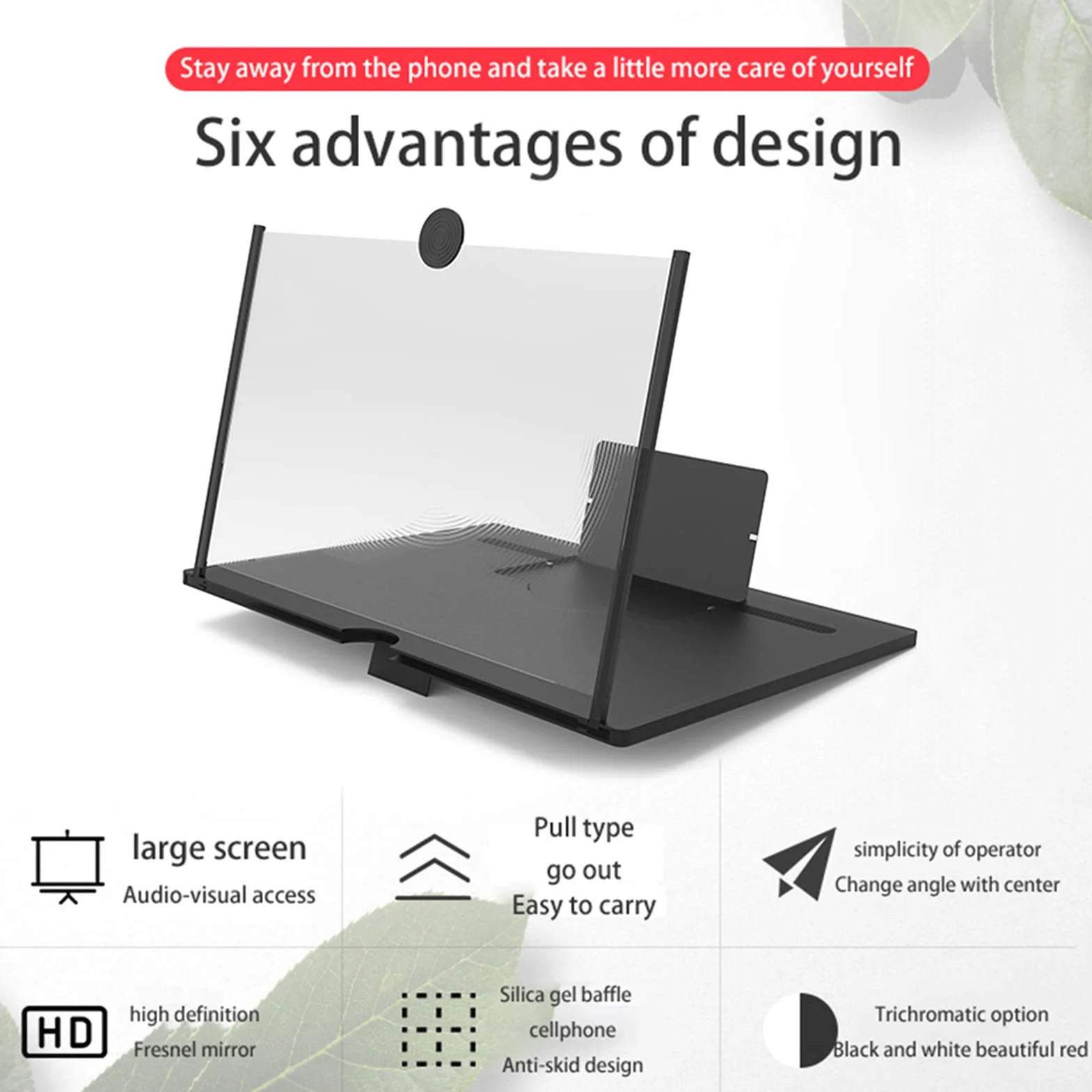 Lupa ekranu 25.4 cm do telefonu komórkowego - powiększa ekran 2-3 razy - kompatybilna ze wszystkimi smartfonami