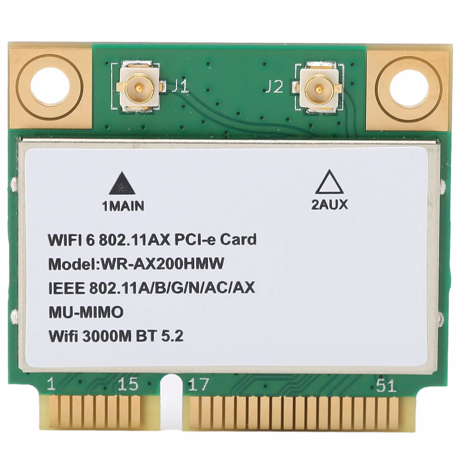 AX200HMW 2.4G/5G WiFi6 Bluetooth 5.2 Mini PCI-E Karta Bezprzewodowa 802.11 A/B/G/N/AC/AX do Laptopa