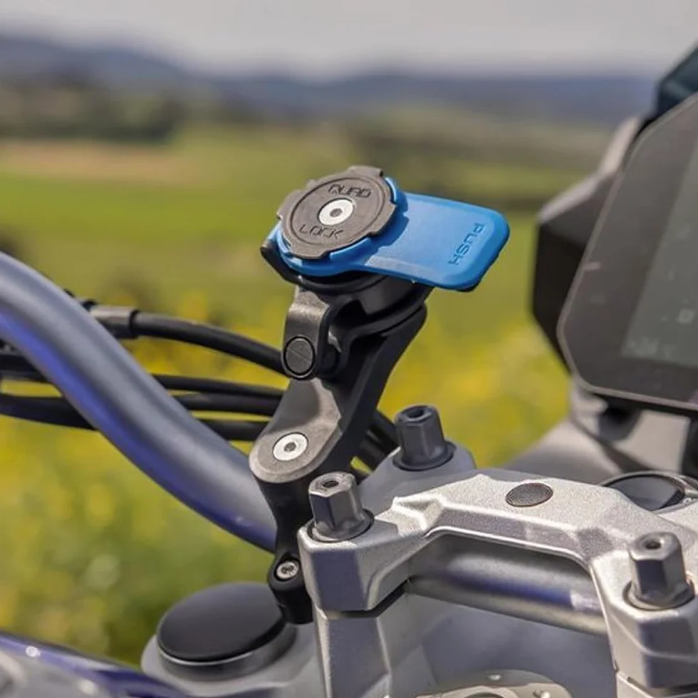 Quad Lock Kierownica Motocyklowa Uchwyt Telefonu Zestaw z Amortyzatorem Drgań i Galaxy S24 Ultra MAG Etui