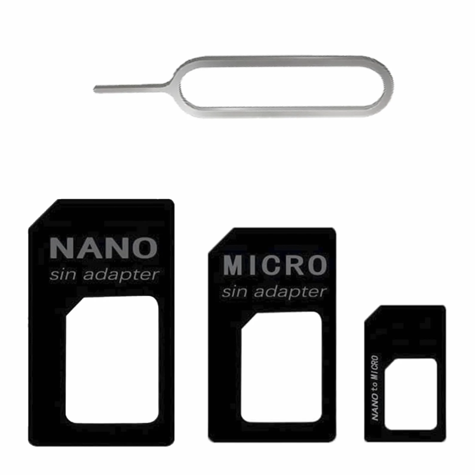 Adapter 3 w 1 nano SIM, kompletny zestaw adapterów do nano-SIM na kartę SIM, z igłą Sim Eject Pin, zestaw adapterów do smartfonów, telefonów komórkowych i tabletów