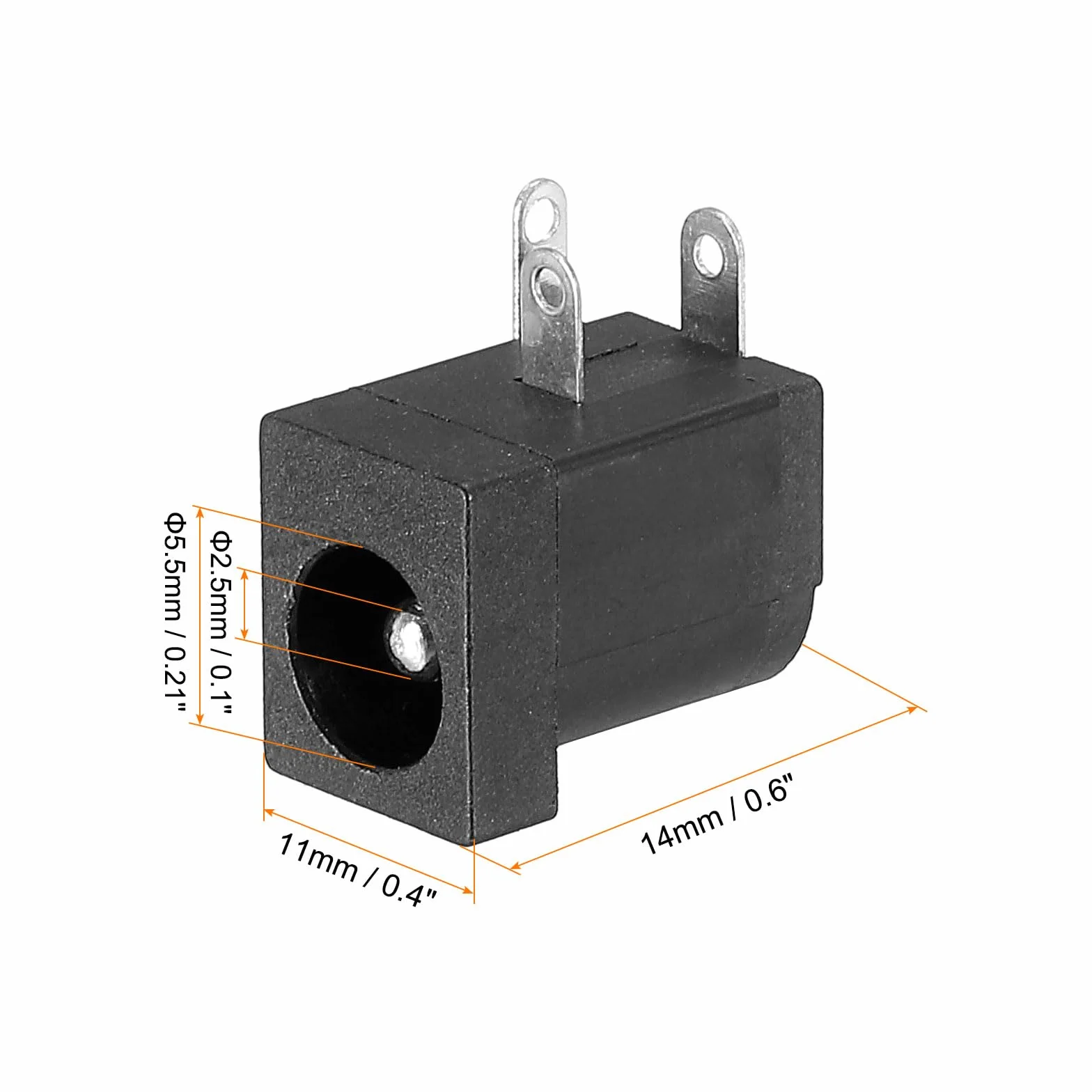 PATIKIL Złącze zasilania DC 5,5 x 2,5 mm, 5-pak 3-pinowe gniazdo wtykowe do montażu PCB