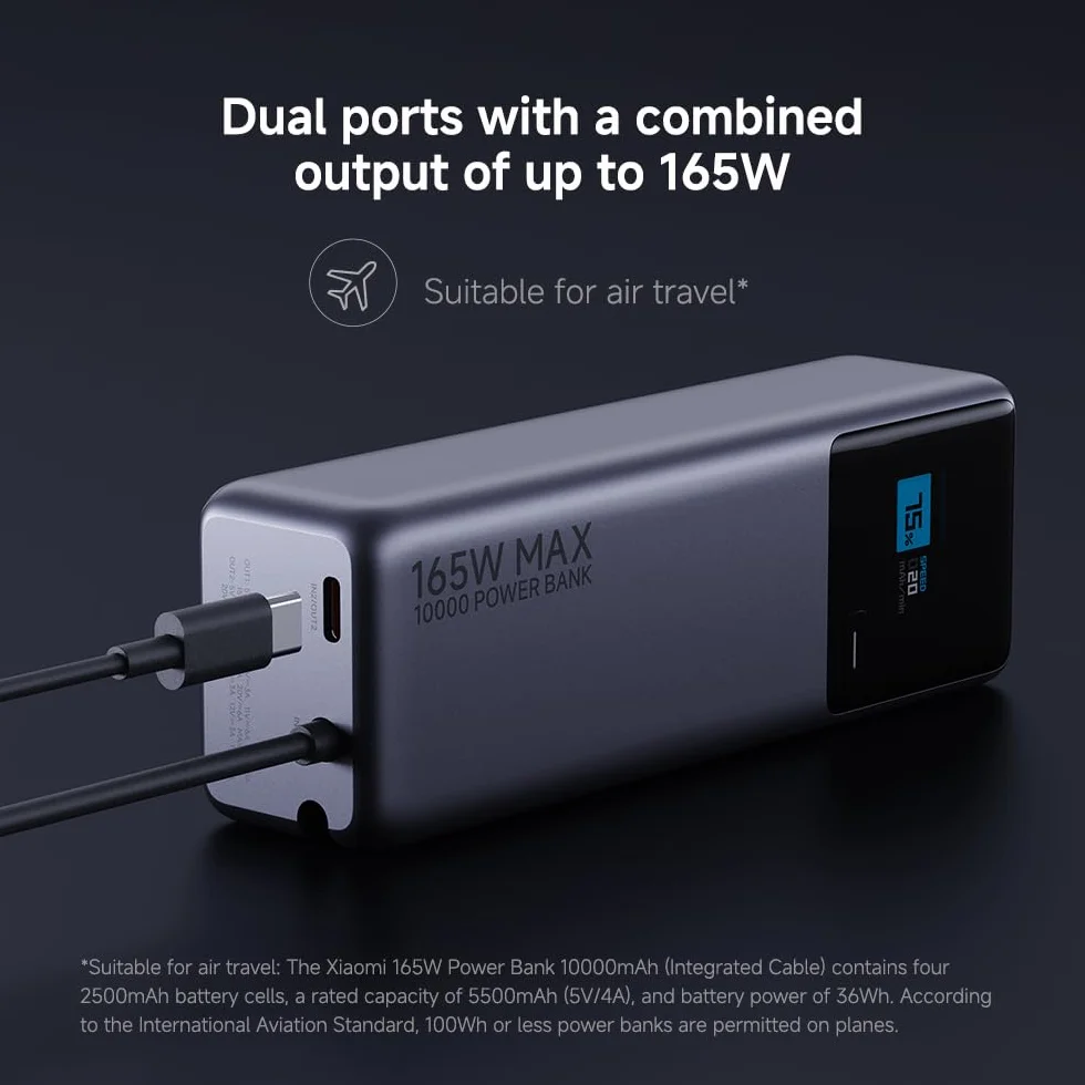 Xiaomi 165 W strömbank 10 000 mAh (integrerad kabel)