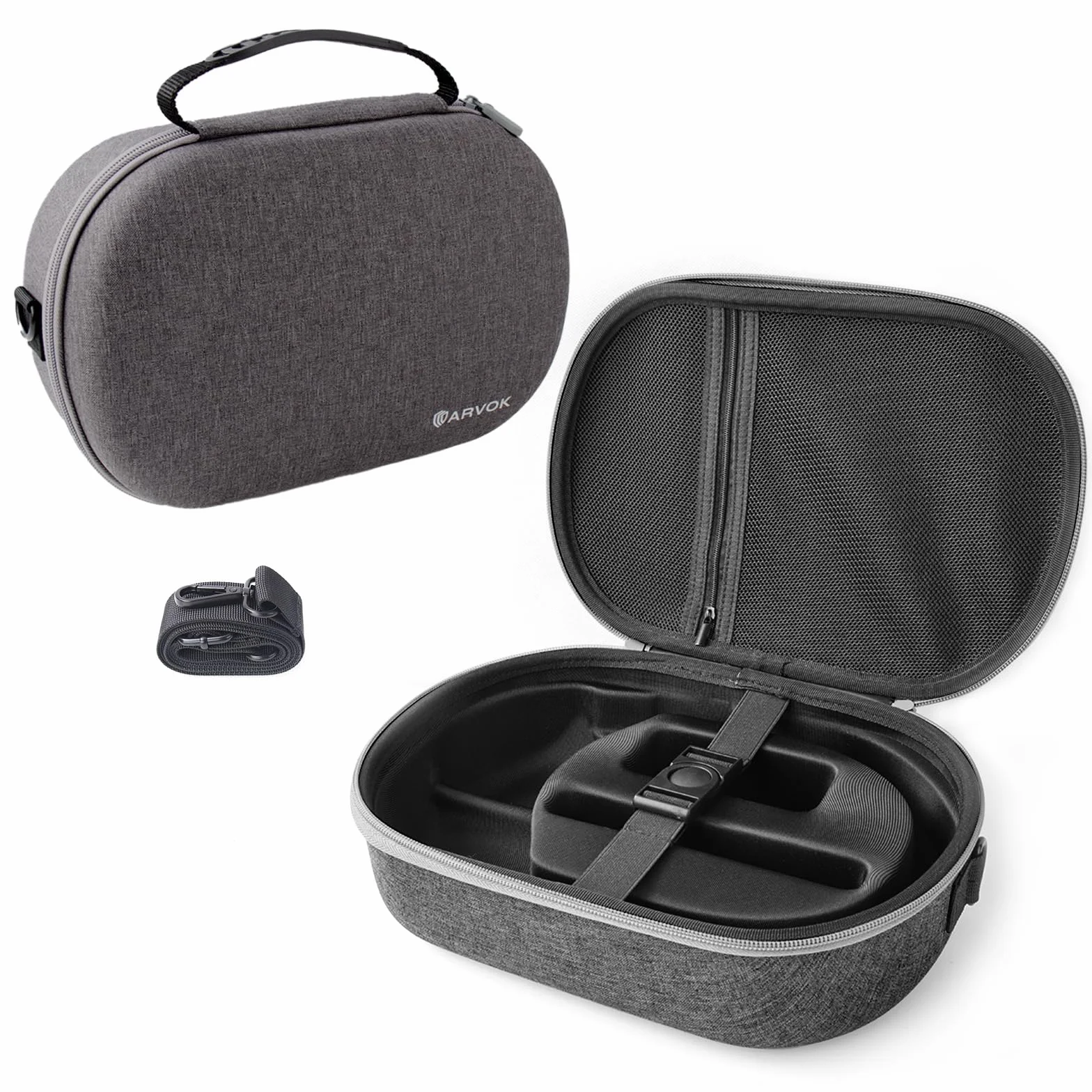 ARVOK Etui do Apple Vision Pro, twarde etui podróżne do Apple Vision Pro, kabel do ładowania baterii i inne akcesoria, etui na słuchawki do gier VR nadaje się do podróży i przechowywania w domu, szary
