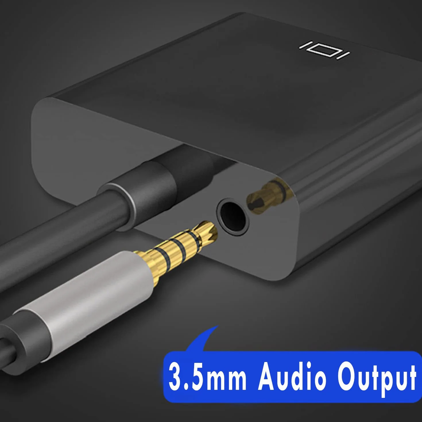 Adapter HDMI na VGA 1080P Konwerter z kablem audio do PC, laptopów, HDTV, projektorów, PS4/3 Xbox i innych urządzeń HDMI - czarny