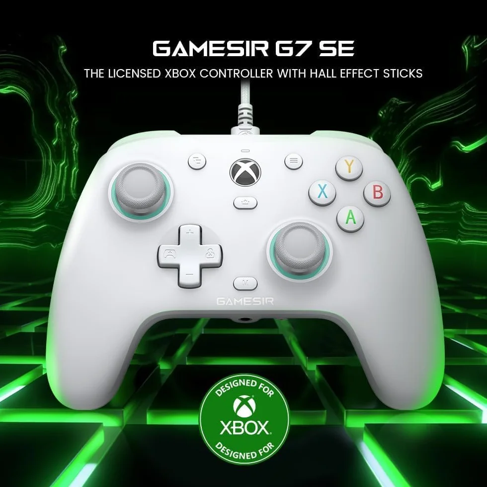 GameSir G7 SE Wired kontroler do Xbox Series X|S, Xbox One i Windows 10/11, Plug and Play, gamepad z efektem Hall Joysticks/Hall Trigger, gniazdo audio 3,5 mm