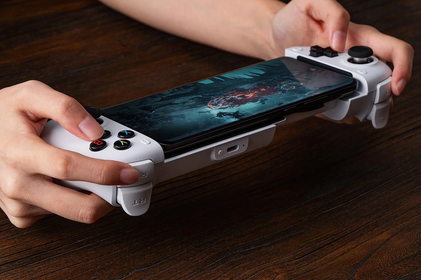8Bitdo Ultimate Mobile Gaming Controller for Android devices, Bluetooth Mobile Game Controller with Hall Effect Joysticks and Hall Triggers (White)