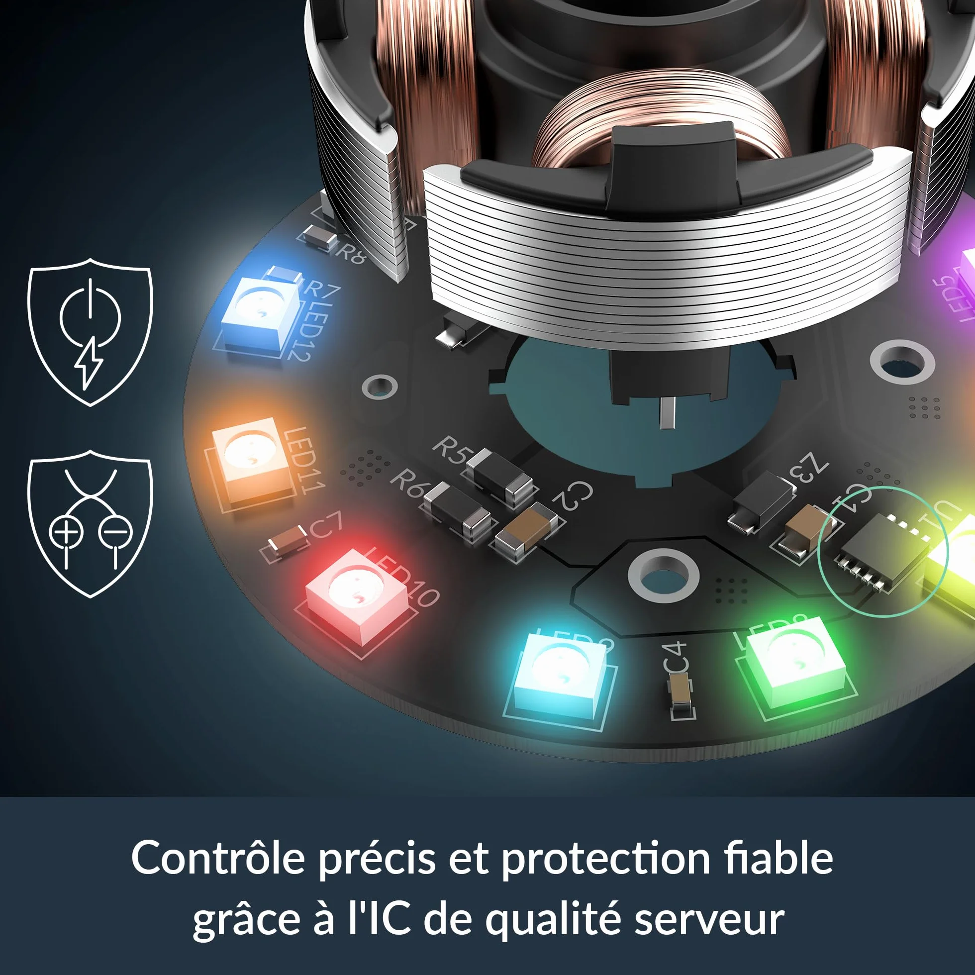 ARCTIC P12 Pro Reverse A-RGB – 120 mm Najwyższej jakości wentylator rewersyjny z rozdzielaczem, Wentylator PWM z rozgałęźnikiem kabla Y, 500-3000 rpm, 0 rpm <5% PWM, 5V D RGB, FDB, 4-Pin - Czarny