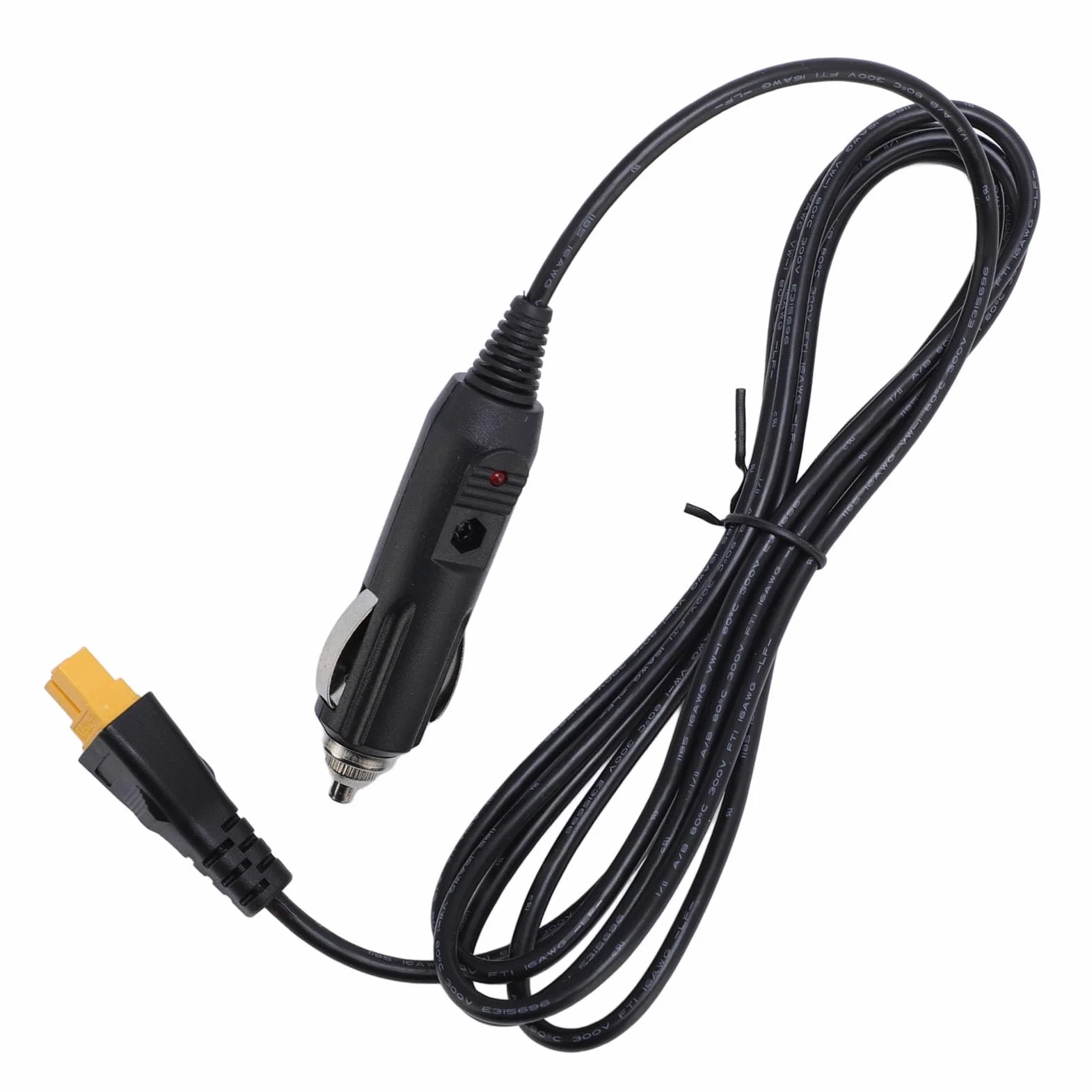 XT60 Kabel adaptera ciężka, 18AWG Power Extenft Cygar Lost Mężczyzna do XT60 Złącze żeńskie do generatora słonecznego ciężarówki samochodowej 2Meter