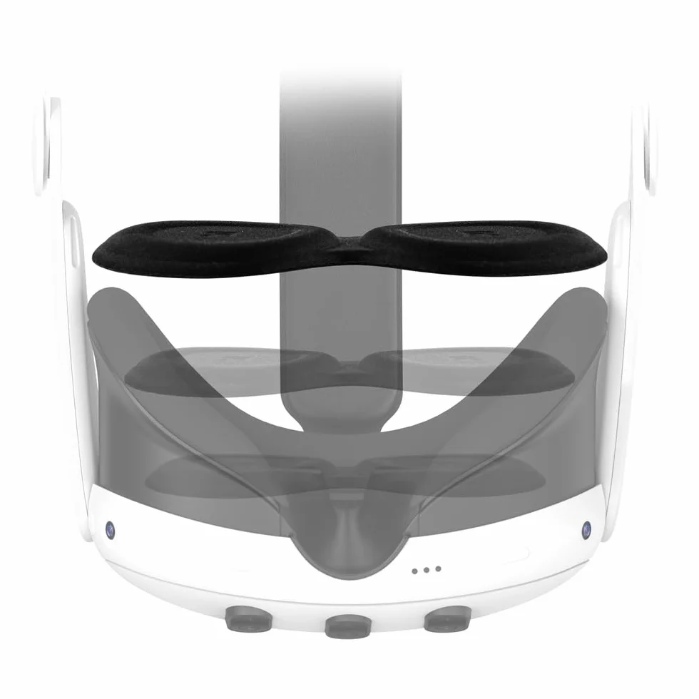 BeisDirect VR zestaw silikonowych pokrowców do Meta Quest 3 - 10 w 1, podkładka na twarz z osłoną obiektywu, uchwyt kontrolera z otworem na baterie i czapką Rocker Cap (czarny)