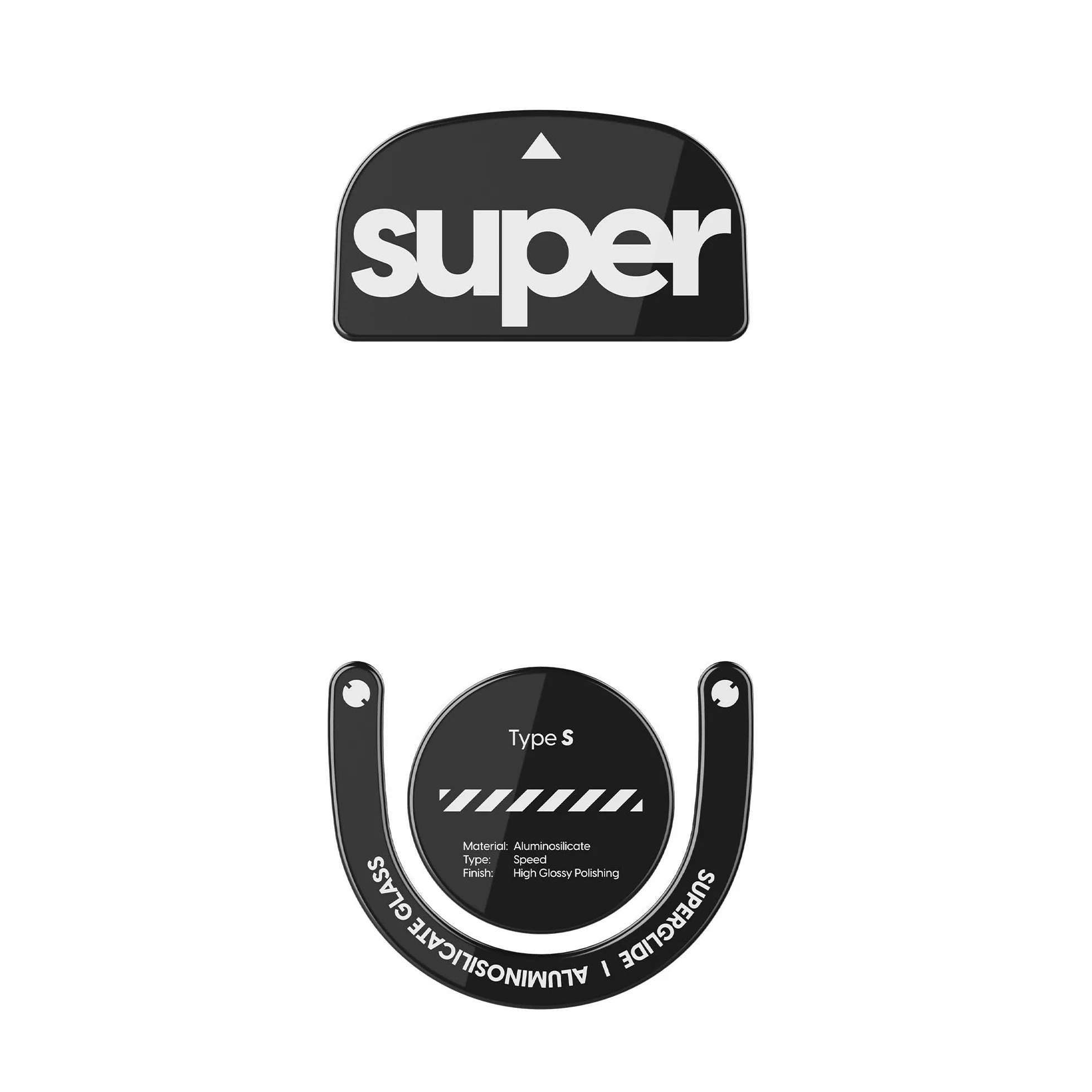 Superglide Szklane łyżwy pod mysz – super gładkie ślizganie, polerowana okrągła krawędź, super szybkie nóżki do gier z wytrzymałą podeszwą do Logitech G Pro X Superlight2 (typ S, czarne)