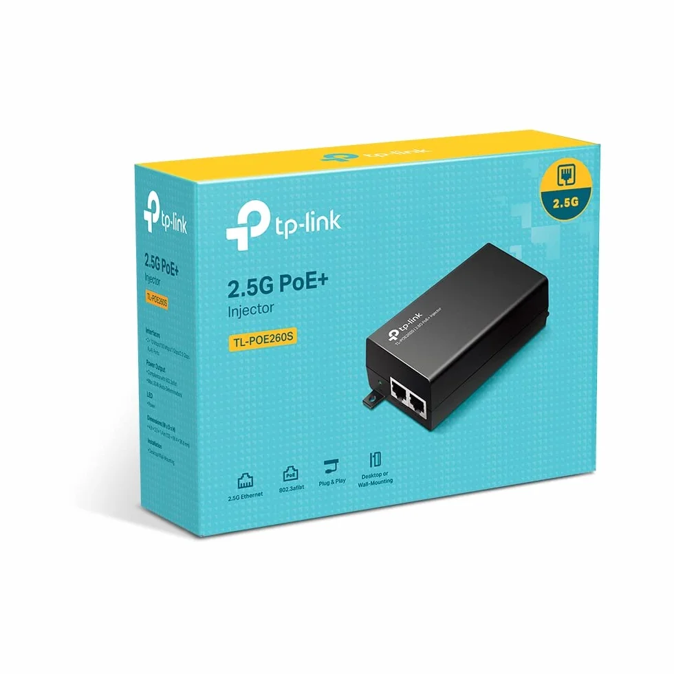 TP-Link TL-POE260S | 2.5G PoE+ Injector | Plug & Play | Do 30 W | Montaż na biurku/ścianie