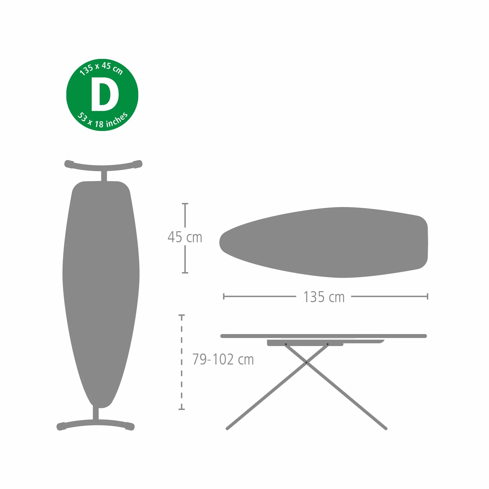 Brabantia Ironing Board Cover D 135x45 cm – Spring Bubbles | 100% Cotton Top Layer with 8mm Foam Padding & Heat Resistant Zone | Perfect Fit for Size D Boards | Durable, Washable, Easy to Install
