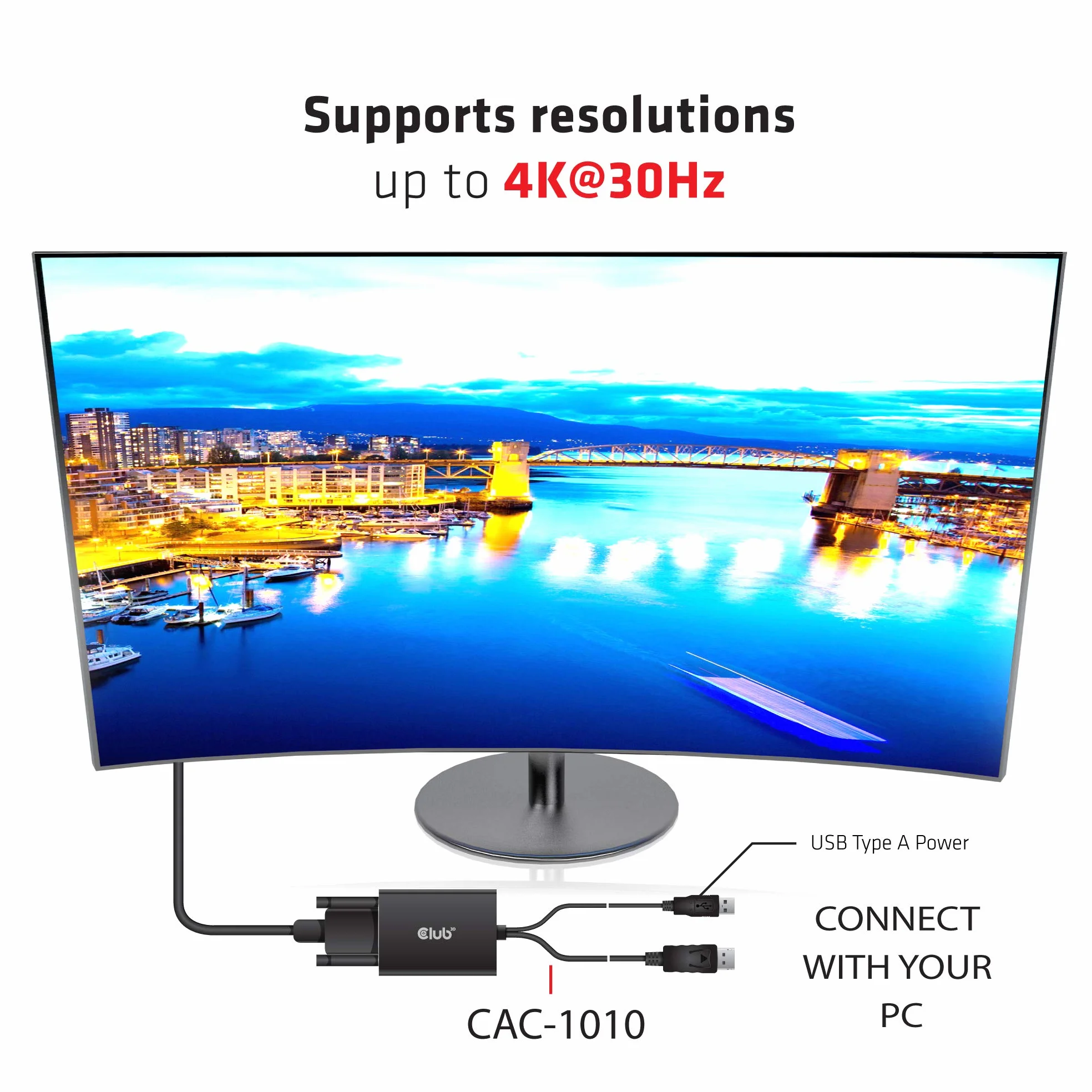 Club 3D CAC-1010 aktywny adapter DisplayPort na DVI-D HDCP ON