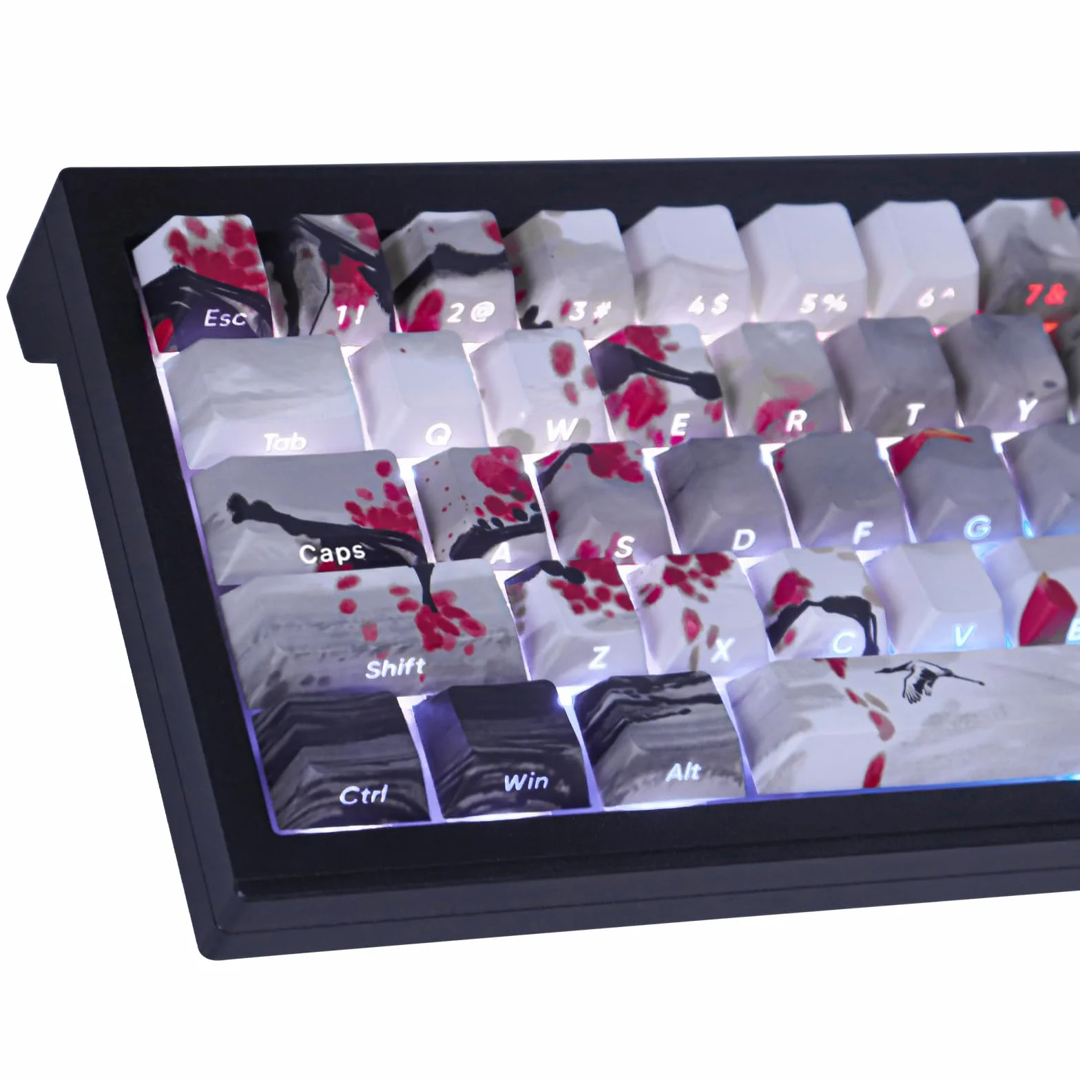 Hyekic Nasadki klawiszy PBT błyszczące nakładki na klawisze nadruk z boku litery niestandardowe nasadki na klawisze 135 klawiszy do układu ISO UK Cherry MX przełączniki klawiatury mechaniczne (profil