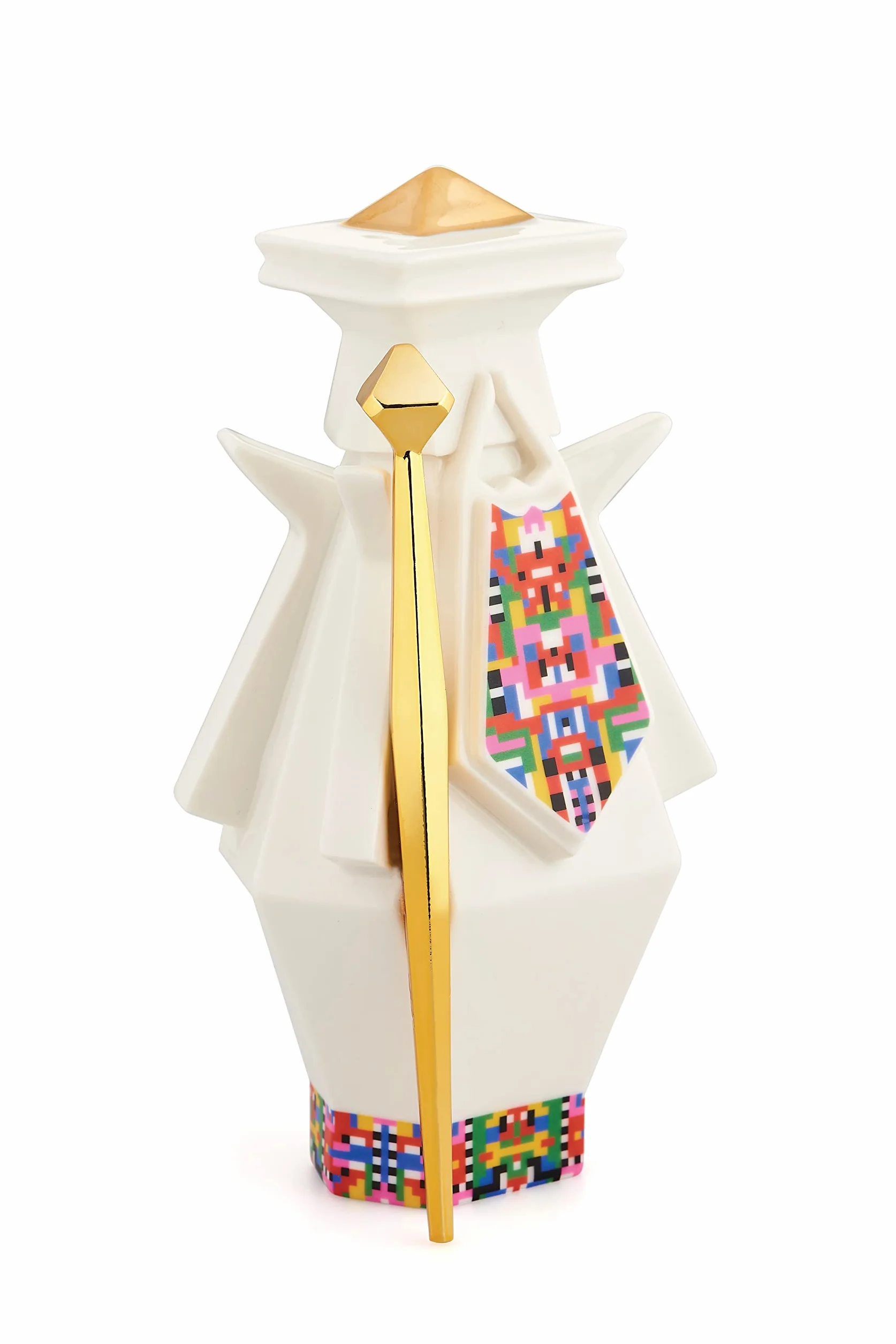 Alessi Joseph ESA05 3 - Rysunek Józef dla Betlejem w porcelanie z ręcznie nakładanymi kalkami i złotymi detalami 24 karat, wielobarwny