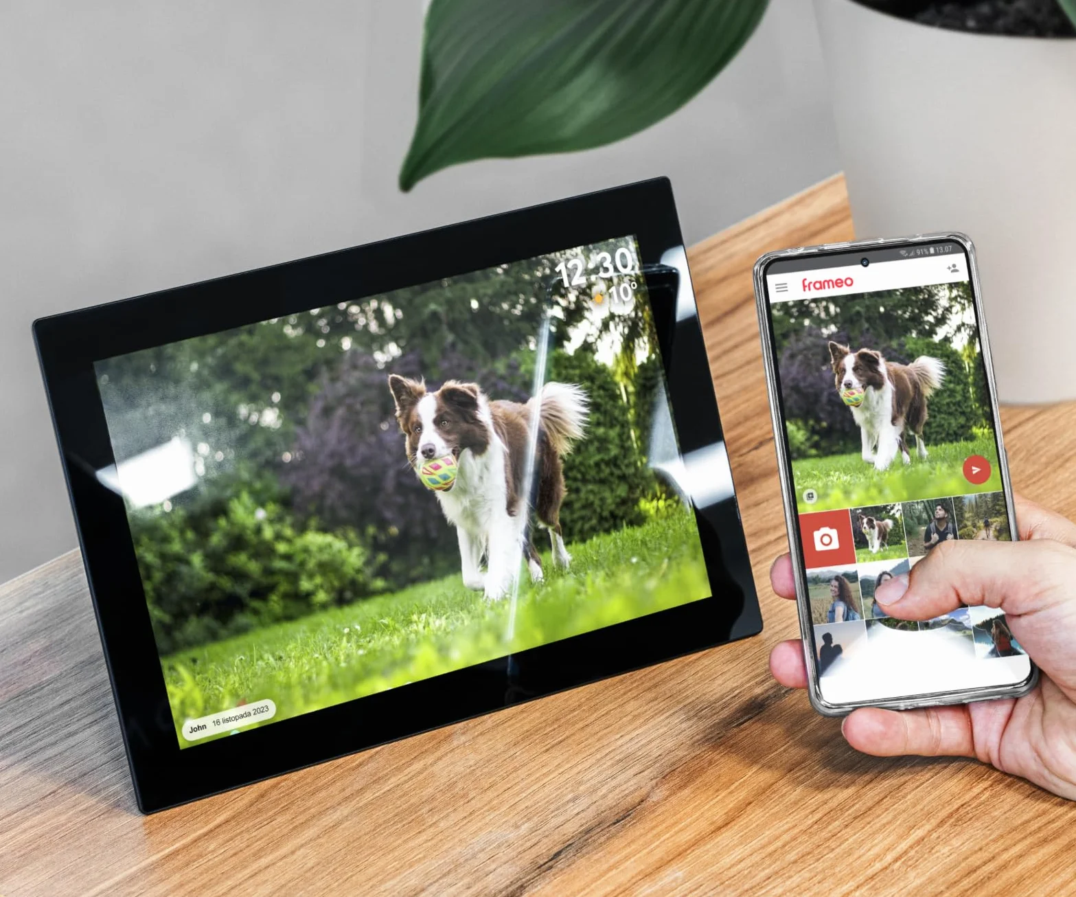 Krüger&Matz Cyfrowa Ramka na Zdjęcia FRAMEO 1280 x 800 px 10,1" Wi-Fi MicroSD Odtwarzanie Klipów Wideo Timer Pogoda Czarna KM1100