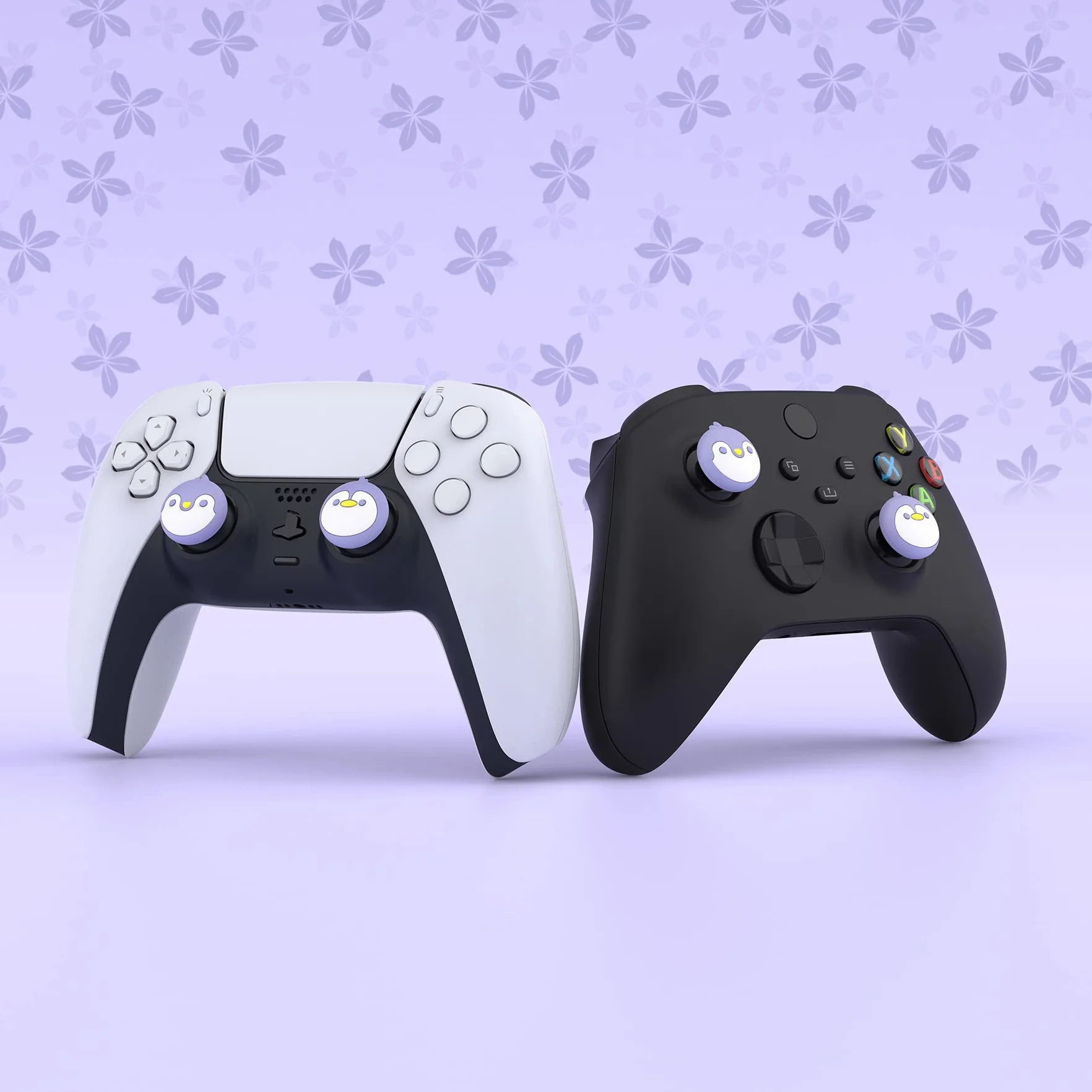 PlayVital 4PCS Thumb Grip Caps do ps5 Controller Nakładki na kciuk do ps4,Analogowa Osłona Sztyftu kompatybilny z Xbox Series X/S,Uchwytami na Kciuki do Switch Pro-Jasny Fiolet