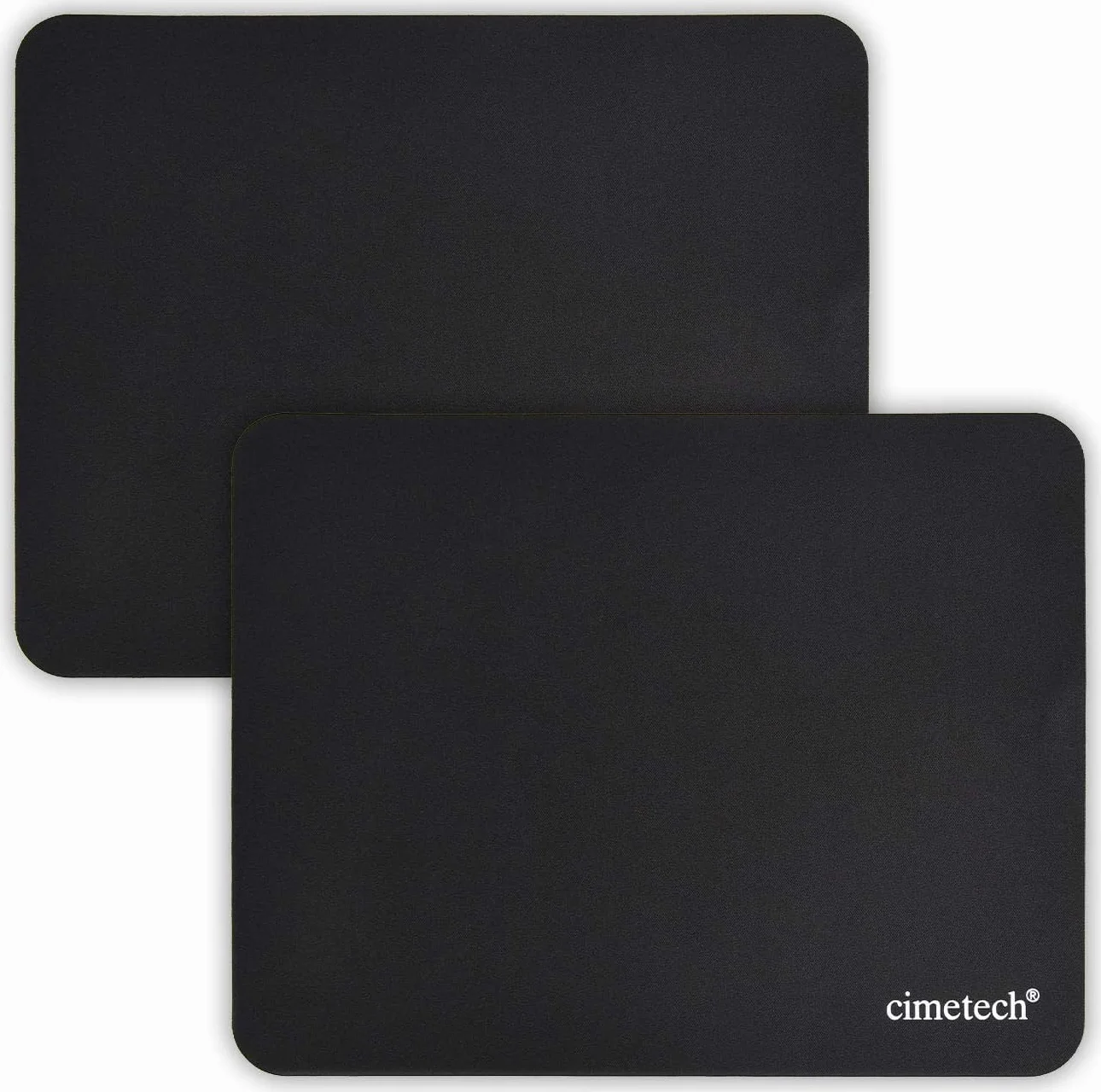 cimetech Wygodna podkładka pod mysz, powierzchnia do gier, bardzo cienkie włókno, gładka, jedwab, zmywalna, do laptopa, klasyczna, 2 szt. czarna