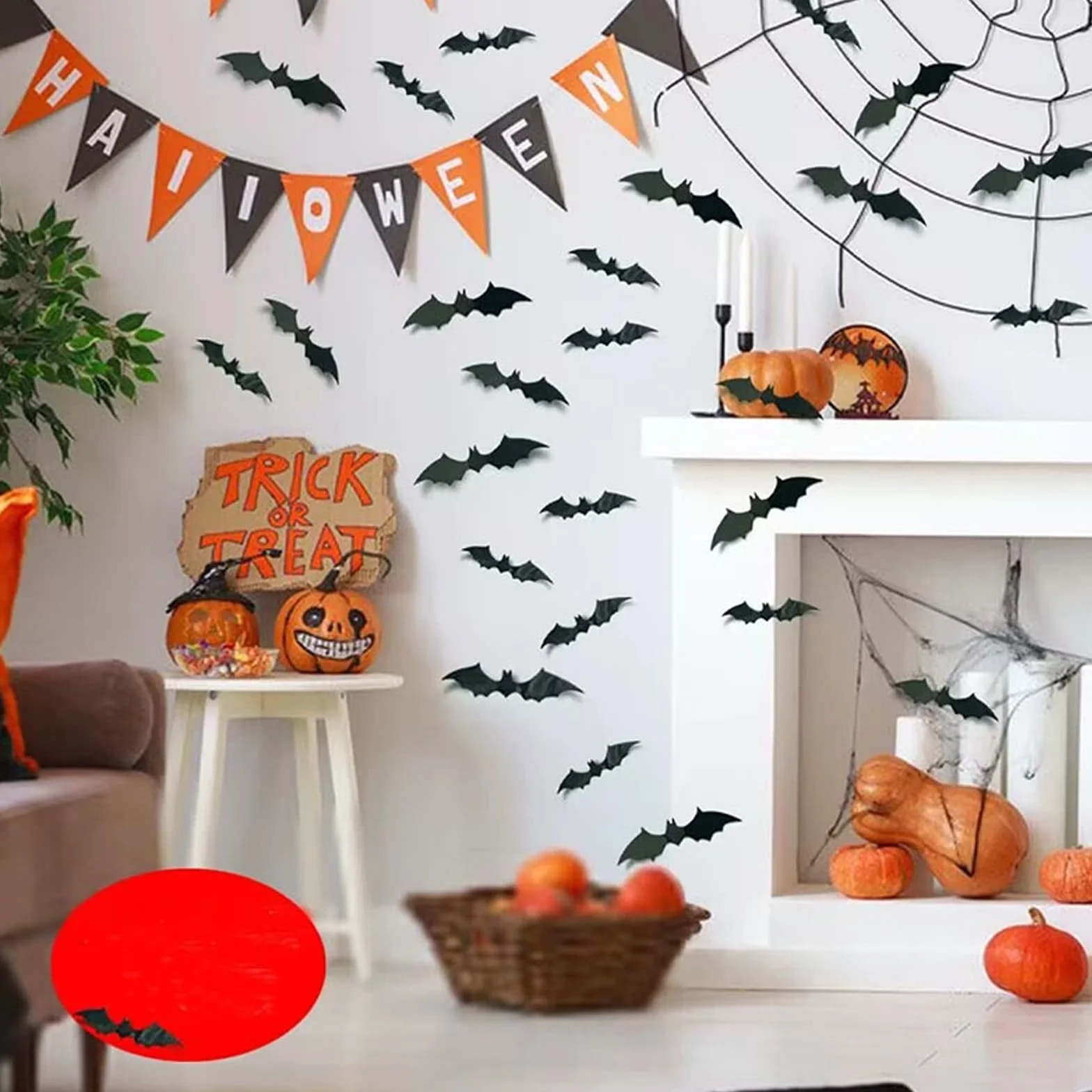 Nietoperz 3D na Halloween, 16 sztuk, wodoszczelne PCW do zewnątrz, dekoracja do ogrodu, na imprezę, "zrób to sam", naklejka ścienna
