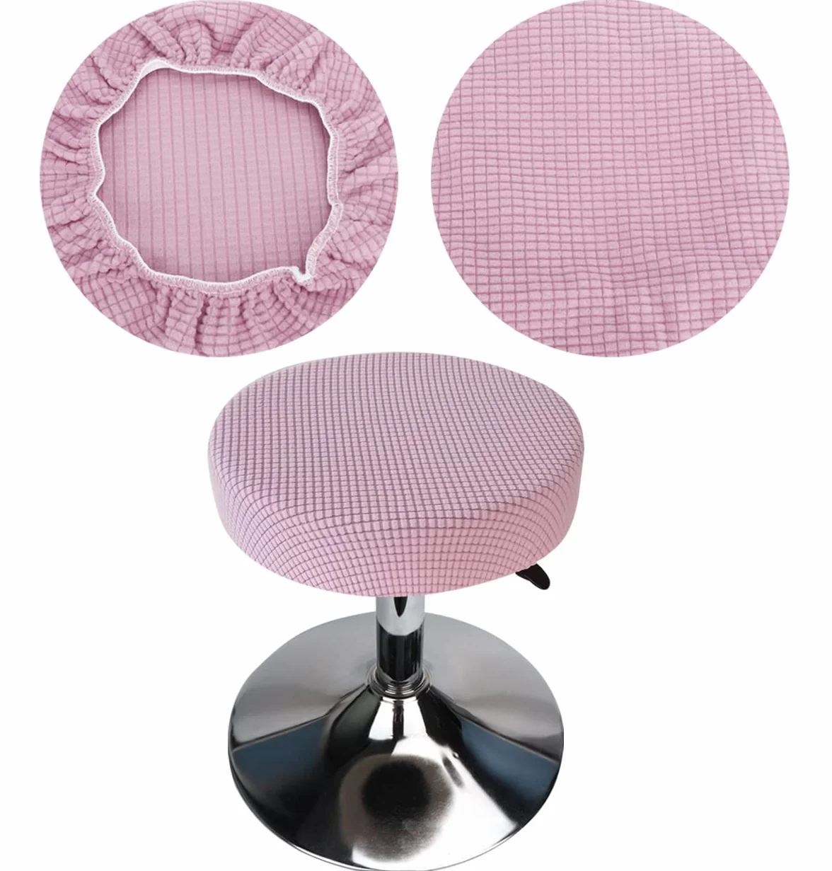 Pokrowiec na stołek barowy 30-40 cm różowy zmywalny pyłoszczelny
