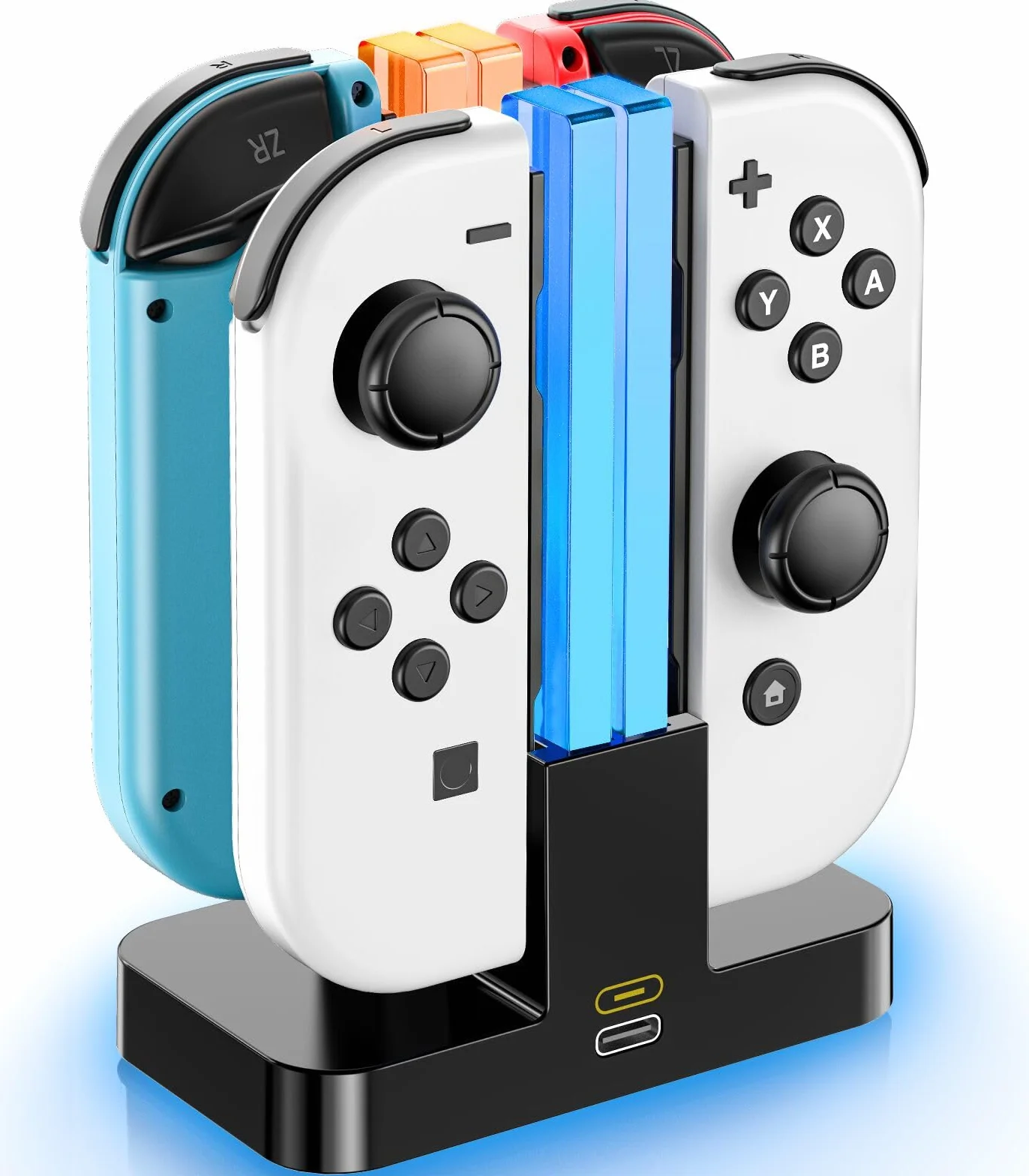 Stacja ładująca kontrolera do Nintendo Switch i OLED, 2-godzinna ładowarka Joy Con z wyświetlaczem LED, stojak