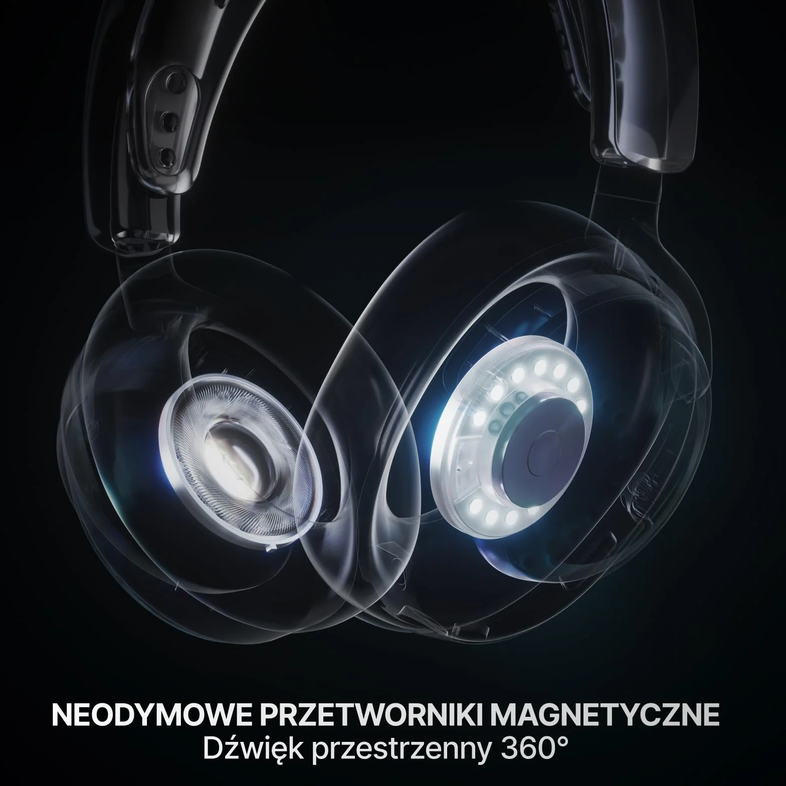 SteelSeries Arctis Nova 7 Wireless Gen 2 do gier, 50H, przetworniki magnetyczne neodymowe, 2,4 GHz/Bluetooth, PC, PS5, Switch, mobile