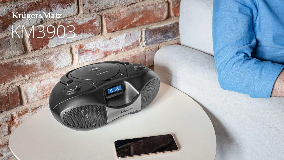 Kruger&Matz Boombox z FM, CD, SD, USB, BT