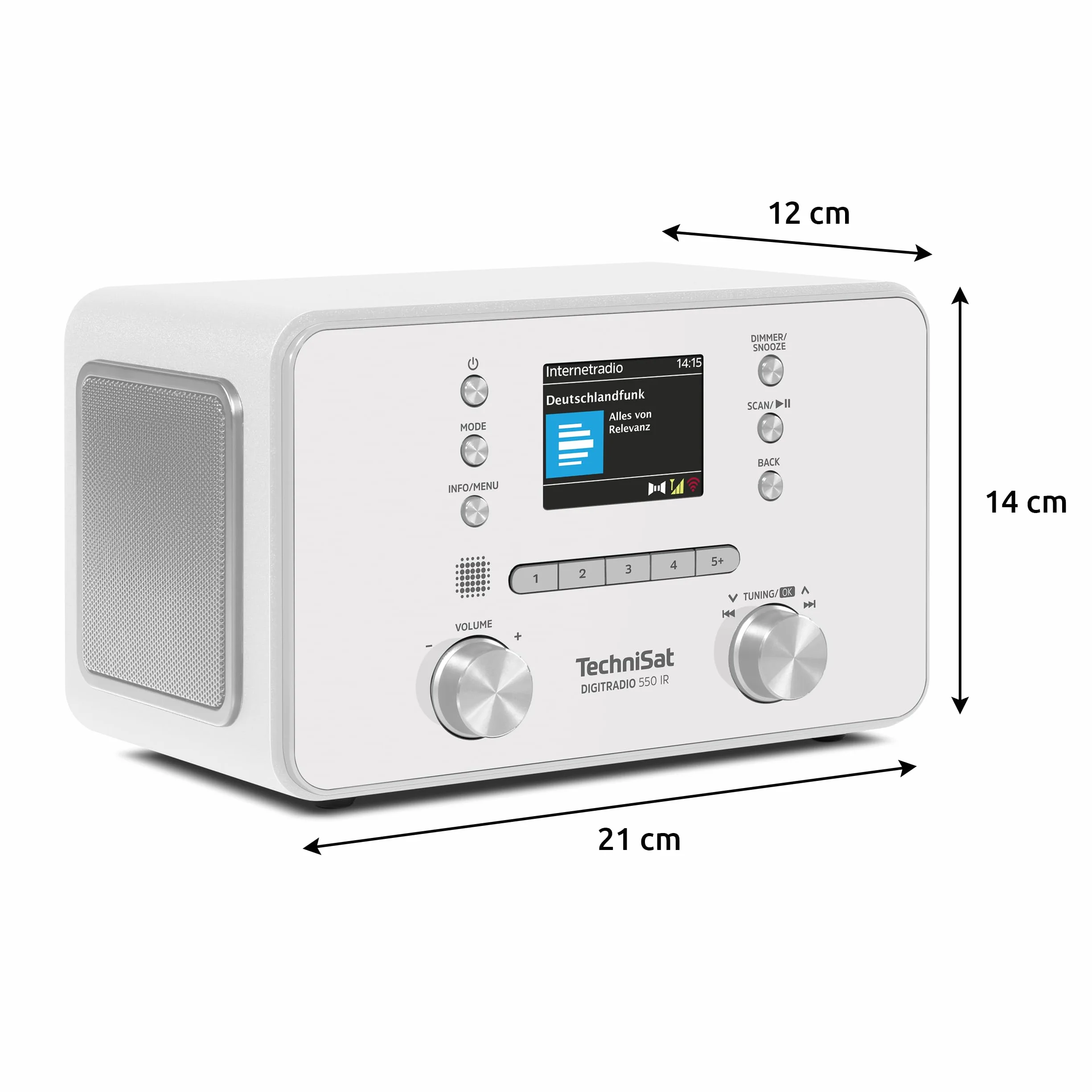 TechniSat DIGITRADIO 550 IR - Stereo radio internetowe (DAB+, UKW, WLAN, Bluetooth, sterowanie aplikacją, budzik) biały