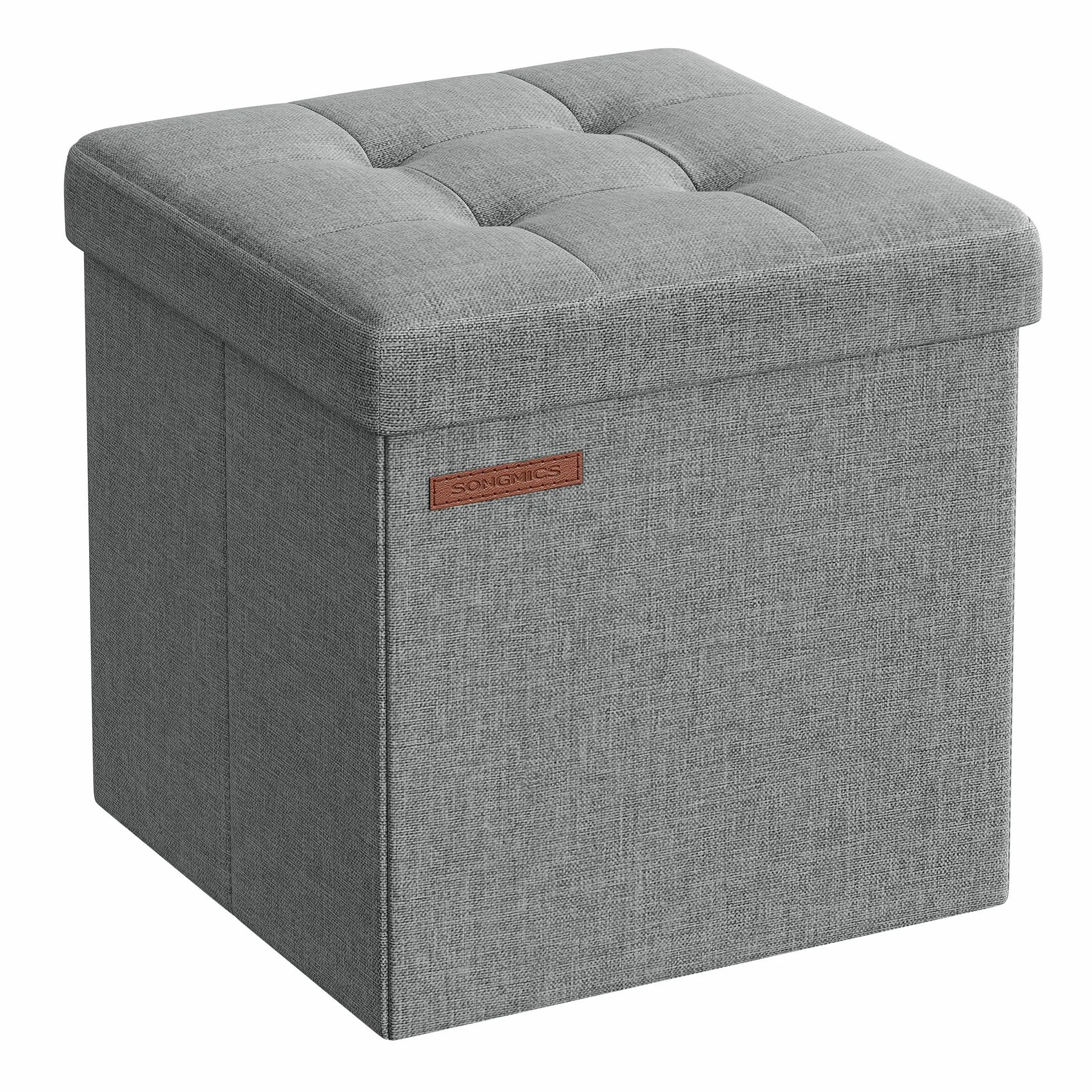 SONGMICS Taboret z przechowywaniem 30x30 cm składany 130 kg