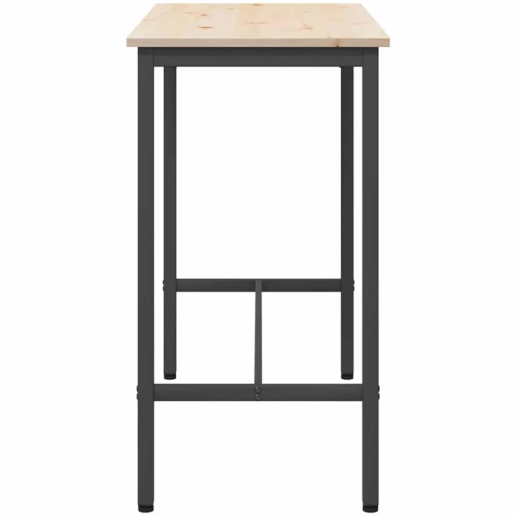 vidaXL stół Naturalny 100 x 50 x 91 cm Drewno inżynieryjne i stal, Nowoczesny stół, regulowana wysokość, eleganckie biurko, funkcjonalny mebel do domu, stylowa powierzchnia