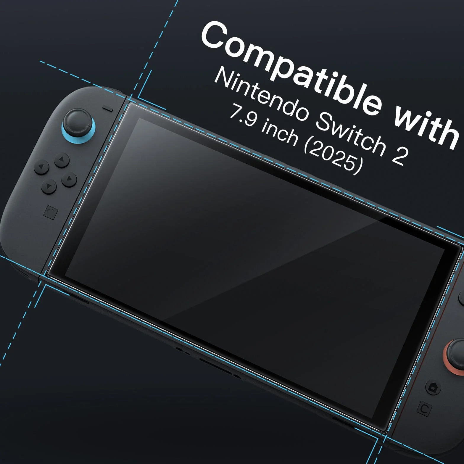 JETech Auto-Alignment Ochraniacz Ekranu dla Nintendo Switch 2 2025, 9H Szkło Hartowane Film z Bardzo Łatwe Narzędzie Instalacyjne, Antyzarysowania, HD Przejaśniać, 2 Sztuki