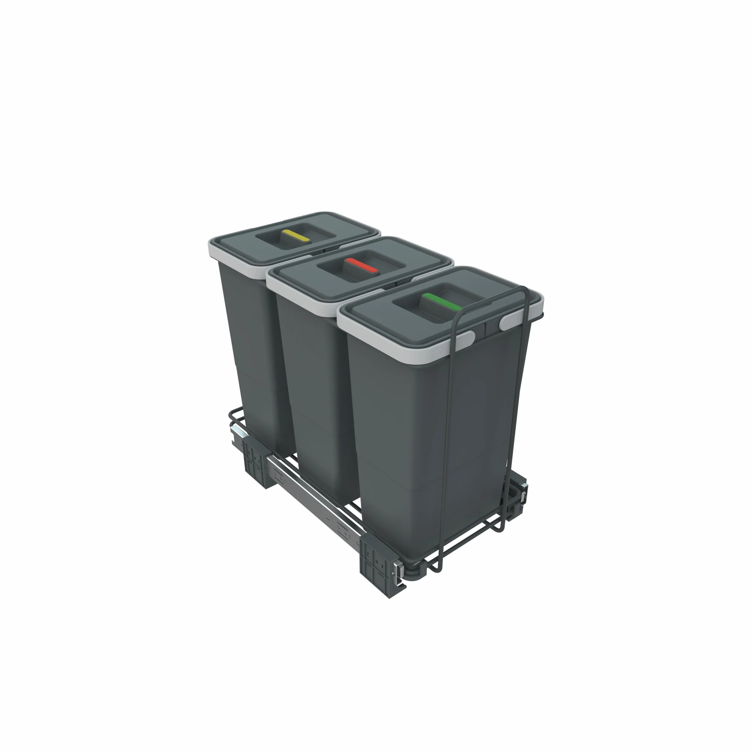 Elletipi PF01 34A3 kosz na śmieci, wysuwany, na podstawę, kolor szary, 23 x 45 x 36 cm