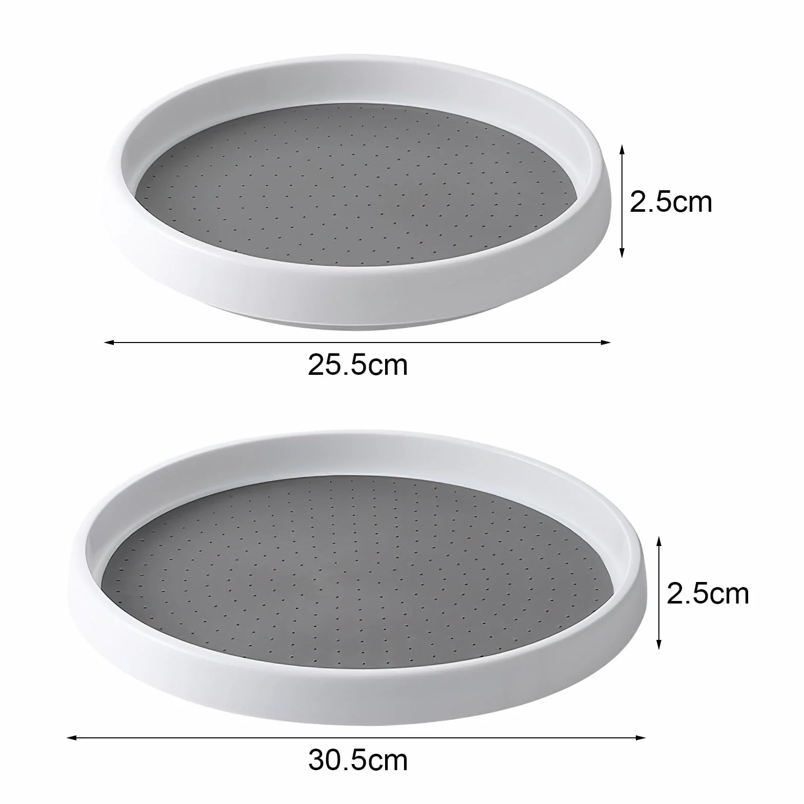 Lodówka talerz obrotowy obrotowa półka na przyprawy, 2 sztuki Lazy Susan talerz obrotowy organizer kuchenny, wytrzymały i antypoślizgowy Kitchen organizer do lodówki, talerz obrotowy do lodówki kuchni