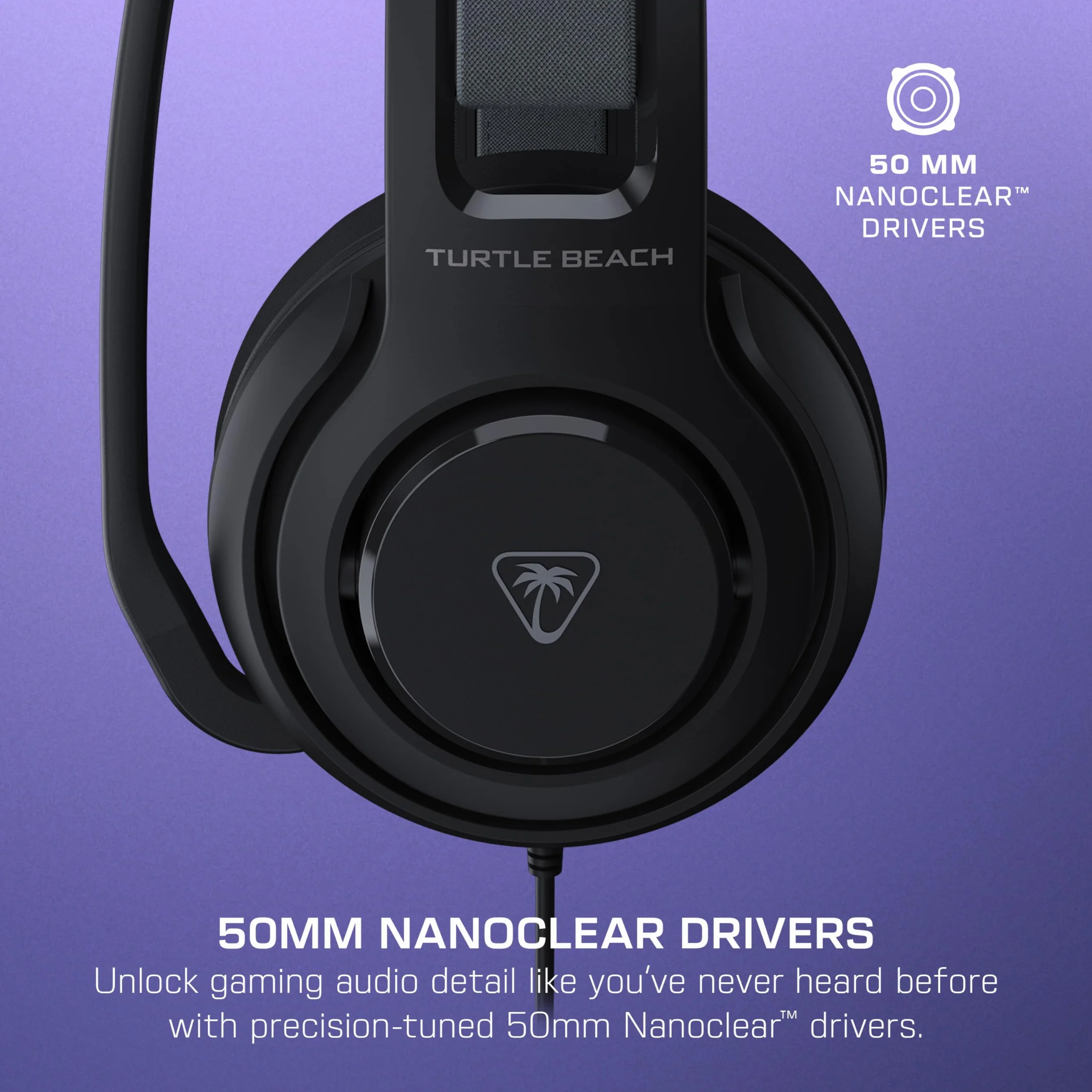 Turtle Beach Atlas 200 przewodowe słuchawki do gier USB 50 mm Nanoclear Waves 3D Audio