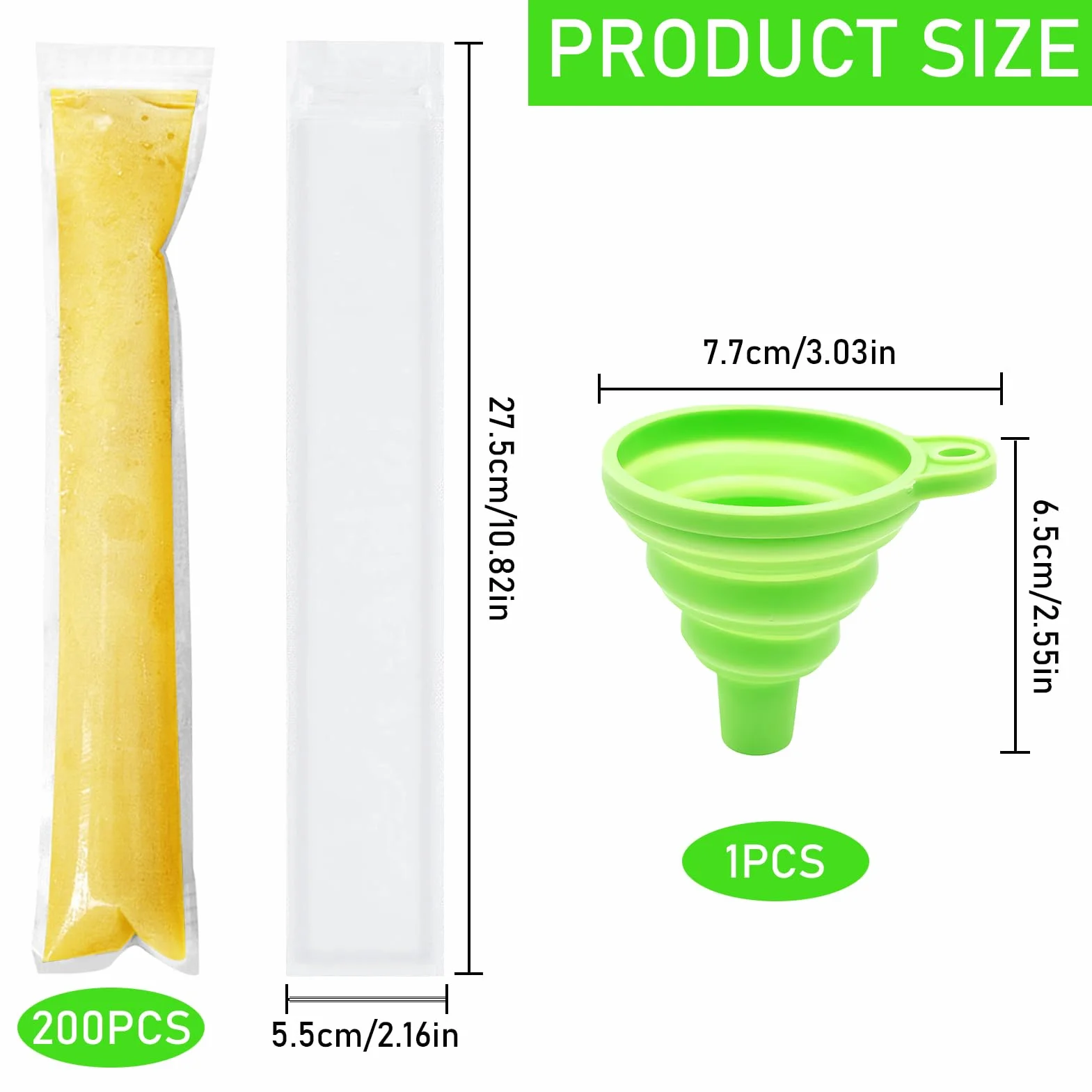 Torebki Popsicle foremki do lodów woreczki na lizaki DIY z lejkiem 200 szt
