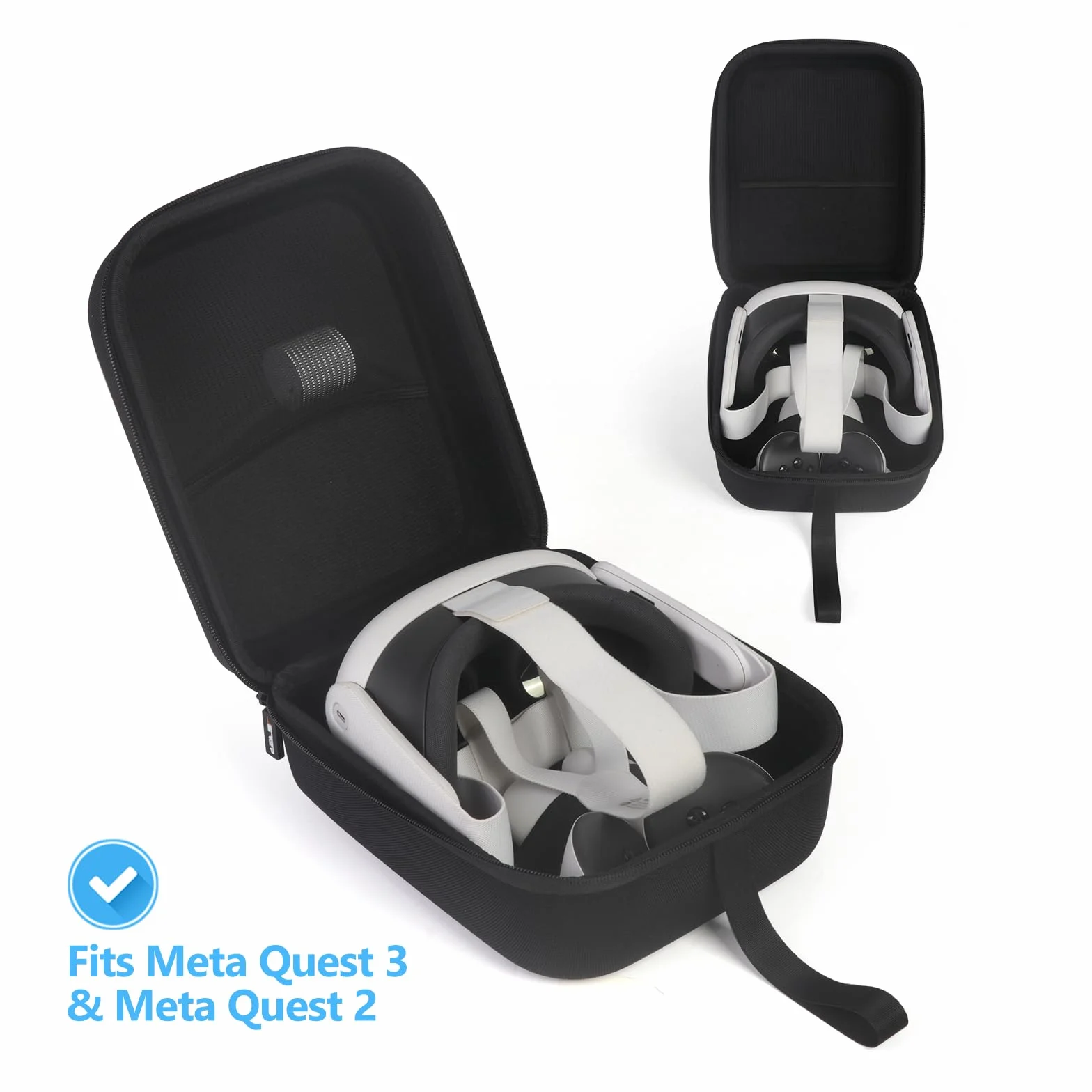 JSVER Torba do Meta Quest 3/3S, Torba Transportowa do Oculus Quest 2, etui podróżne, VR, Zestaw Słuchawkowy, Kontroler do Gier i Akcesoria, Kompatybilna ze Standardowym Paskiem, kolor Czarny