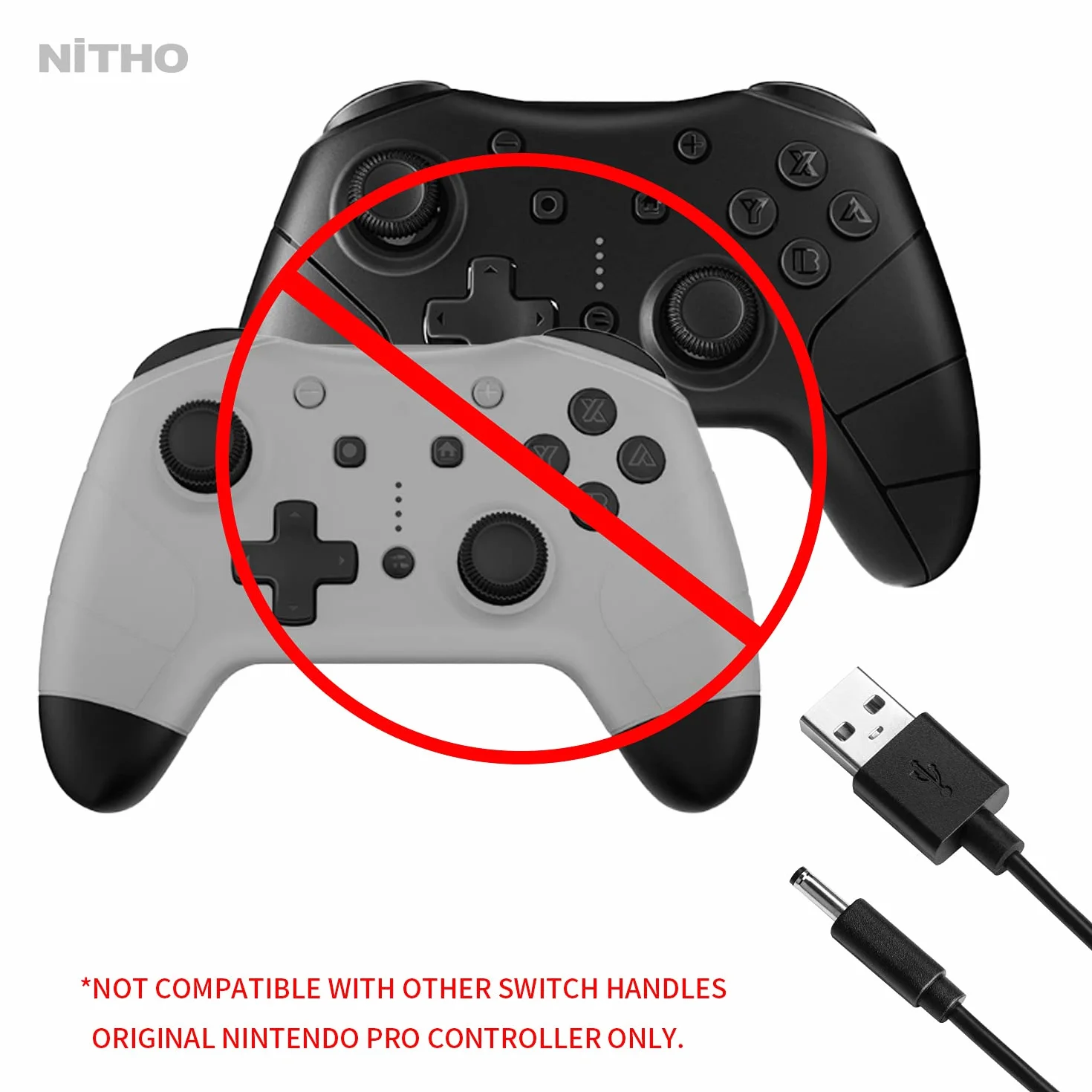 NiTHO Stacja ładująca kompatybilna z Joy-con i kontrolerem Pro Nintendo Switch, ładowanie do 4 kontrolerów Joy-con lub 2 Joy-con i 1 pilot Pro, stacja ładowania ze wskaźnikiem LED