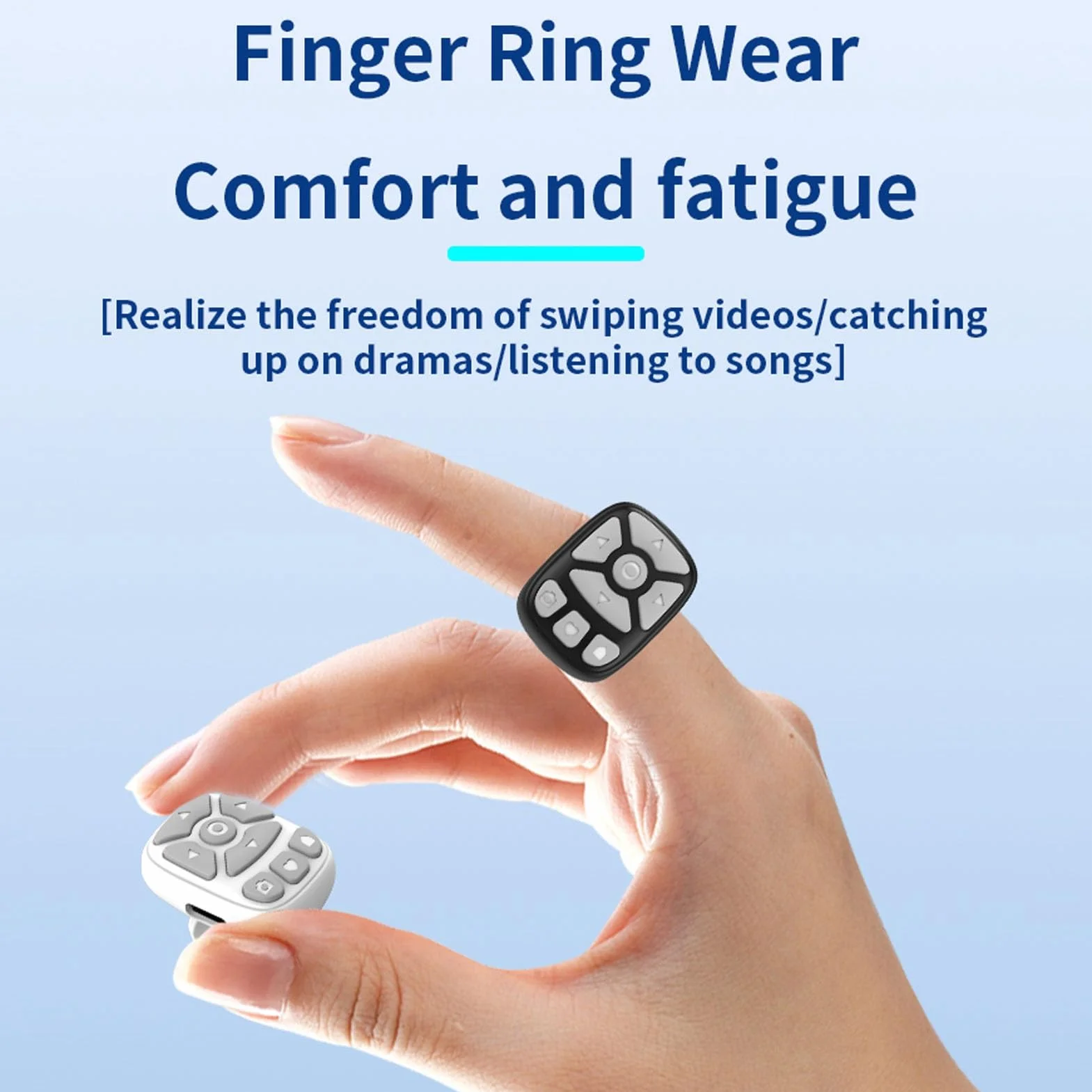 Remote Control Page Turner, Scrolling Ring for TIKTok, Bezprzewodowa Kamera Zdalna Migawka, Przewijane Pierścienie Aparat Zdalny Pilot do Telefonów Tablet (Topiky6g5ncb4k9x-11)