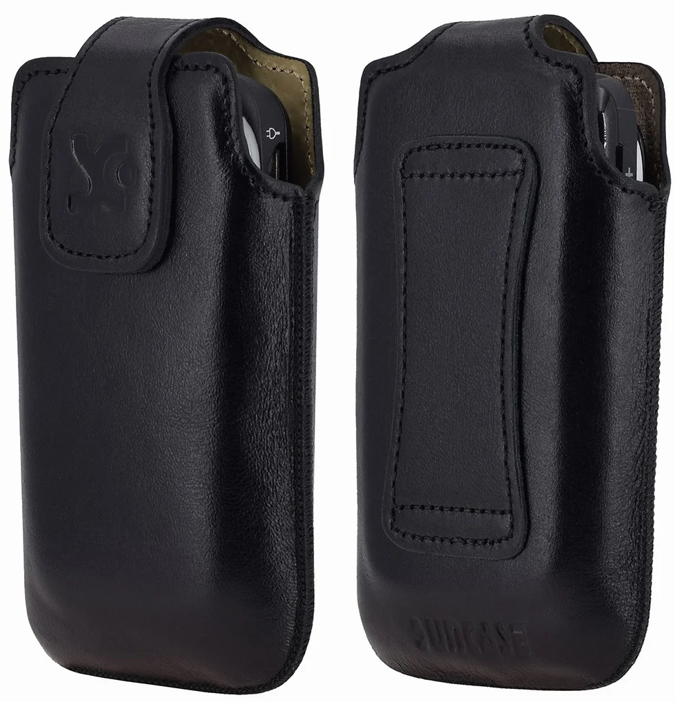 Suncase Oryginalne etui kompatybilne z Panasonic KX-TU400 - etui skórzane czarne
