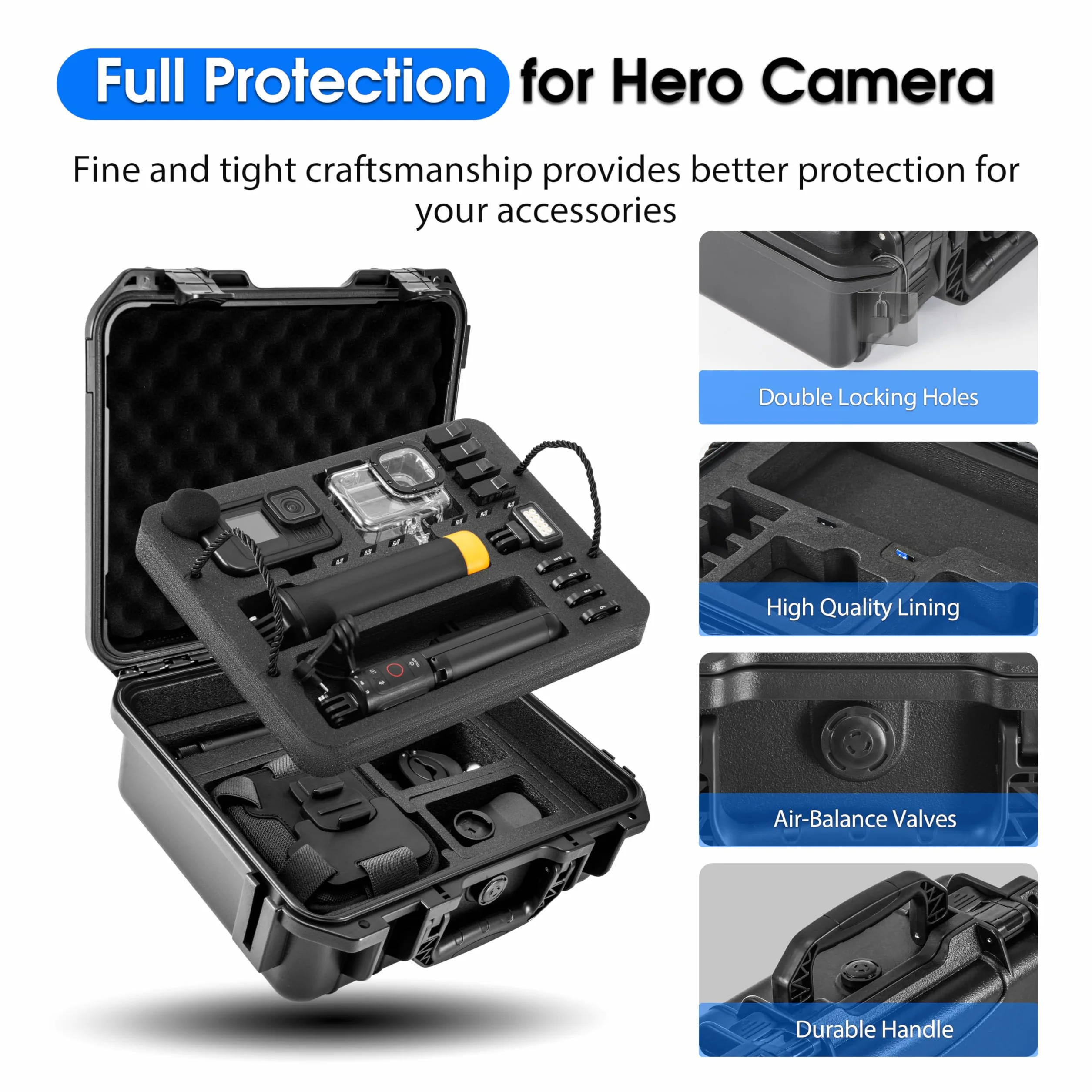 STARTRC VCR Futerał do Gopro Hero 13/12/11/10/9/8 Media Mod/Creator Edition akcesoria dwuwarstwowe wodoodporne podróżne etui do przechowywania bezwonne ulepszenie