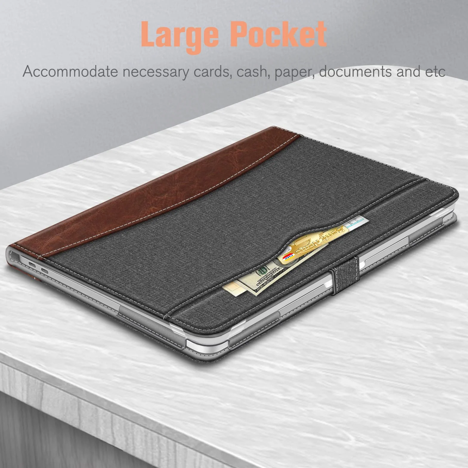 Fintie etui kompatybilne z MacBook Air 13 A2337 (M1) / A1932 / A2179 (2020 2019 2018) i MacBooka Pro 13 (2016-2022) - Pokrowiec ochronny z kieszenią na dokumenty Odporne na wstrząsy, szary vintage