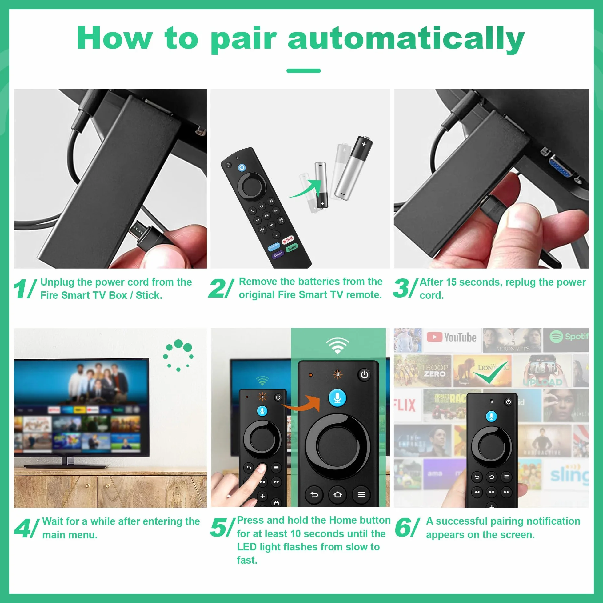 Pilot Zdalnego Sterowania Zastępczy 3. generacja Dopasowanie do Fire TV Stick(2. generacji i 3. generacji)/4K/4K Max/Lite/TV Cube
