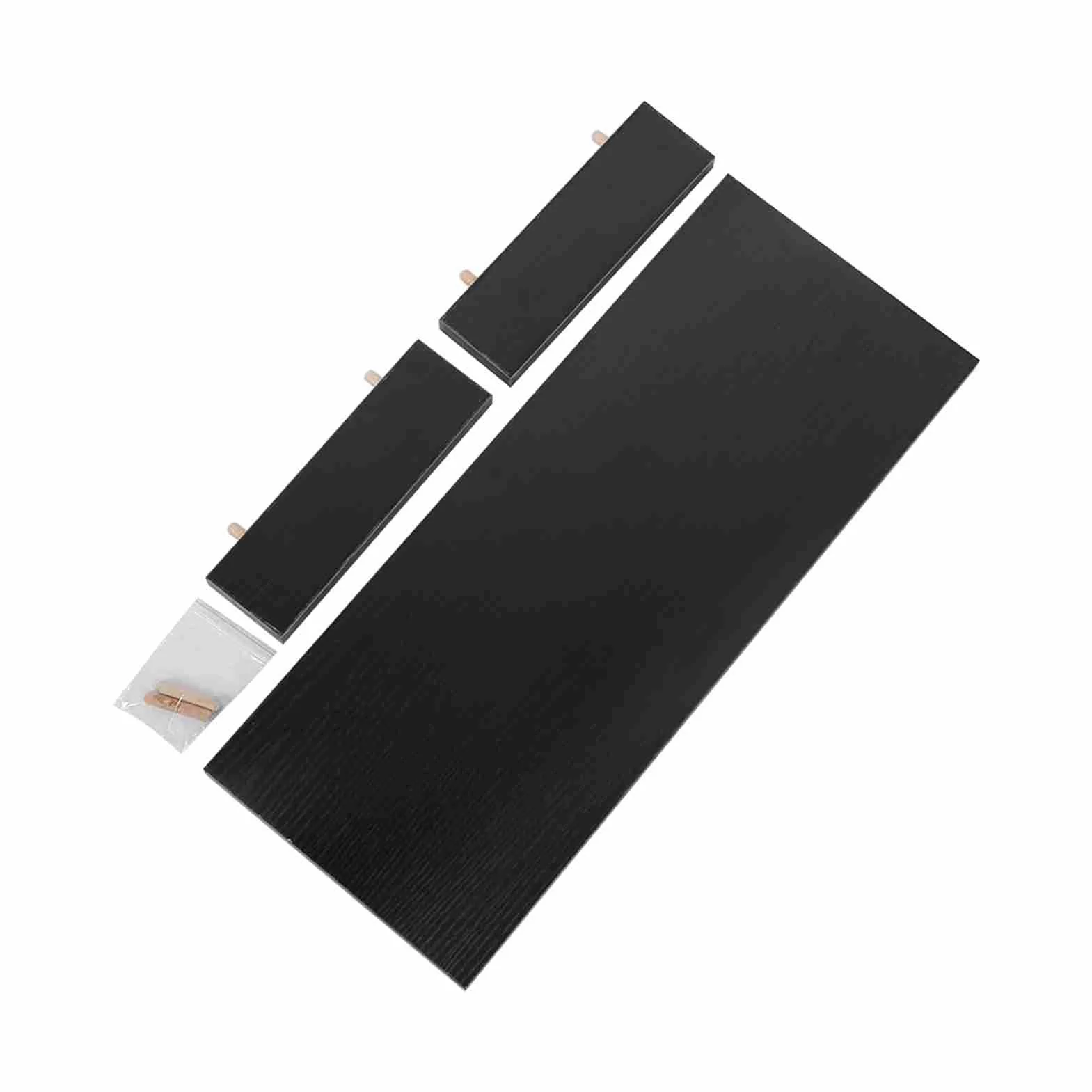 Podstawka pod monitor z drewna, organizer na biurko, LED, LCD, podwyższenie monitora komputera, notebooka, TV, uchwyt, organizer, regał, 50 x 20 x 7,7 cm (czarny)