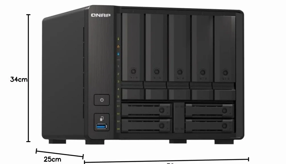 QNAP TS-H973AX-32G 9BAY 4C8T2.2GHZ 32 GB DDR4 2X 2,5 GBE 1X 10GBASE-T