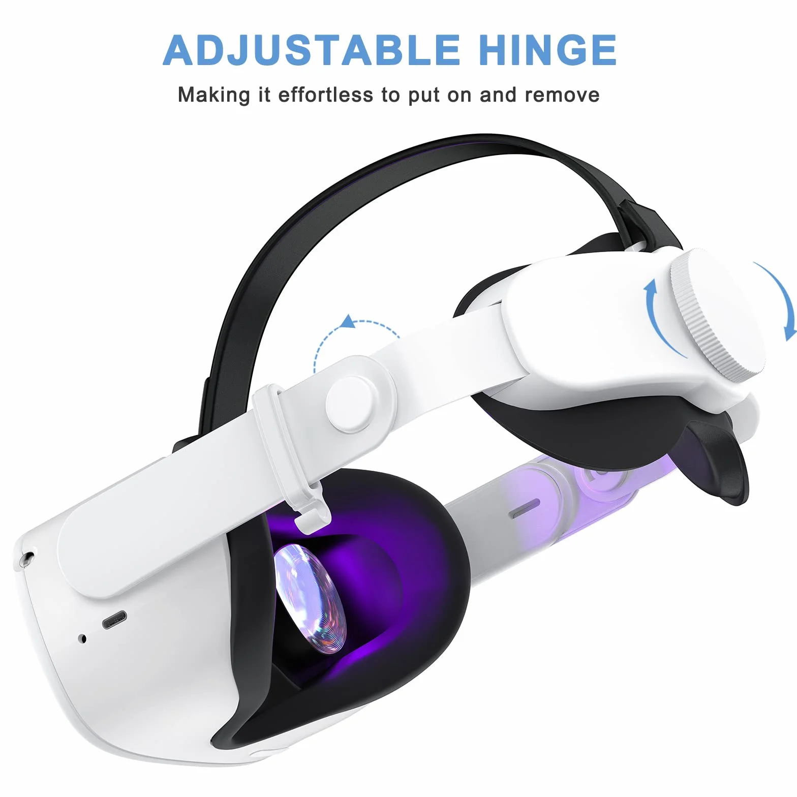 Pasek na głowę SUPERUS dla Oculus Quest 2 - Elitarna wymiana paska dla Oculus Quest 2, akcesoria VR kompatybilny z Quest 2 - Zwiększony komfort, zmniejsz nacisk na głowę - z regulowanym zawiasem