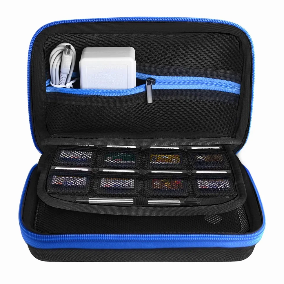AUSTOR Twarda torba do przenoszenia Nintendo 3DS, niebieska, niebieski
