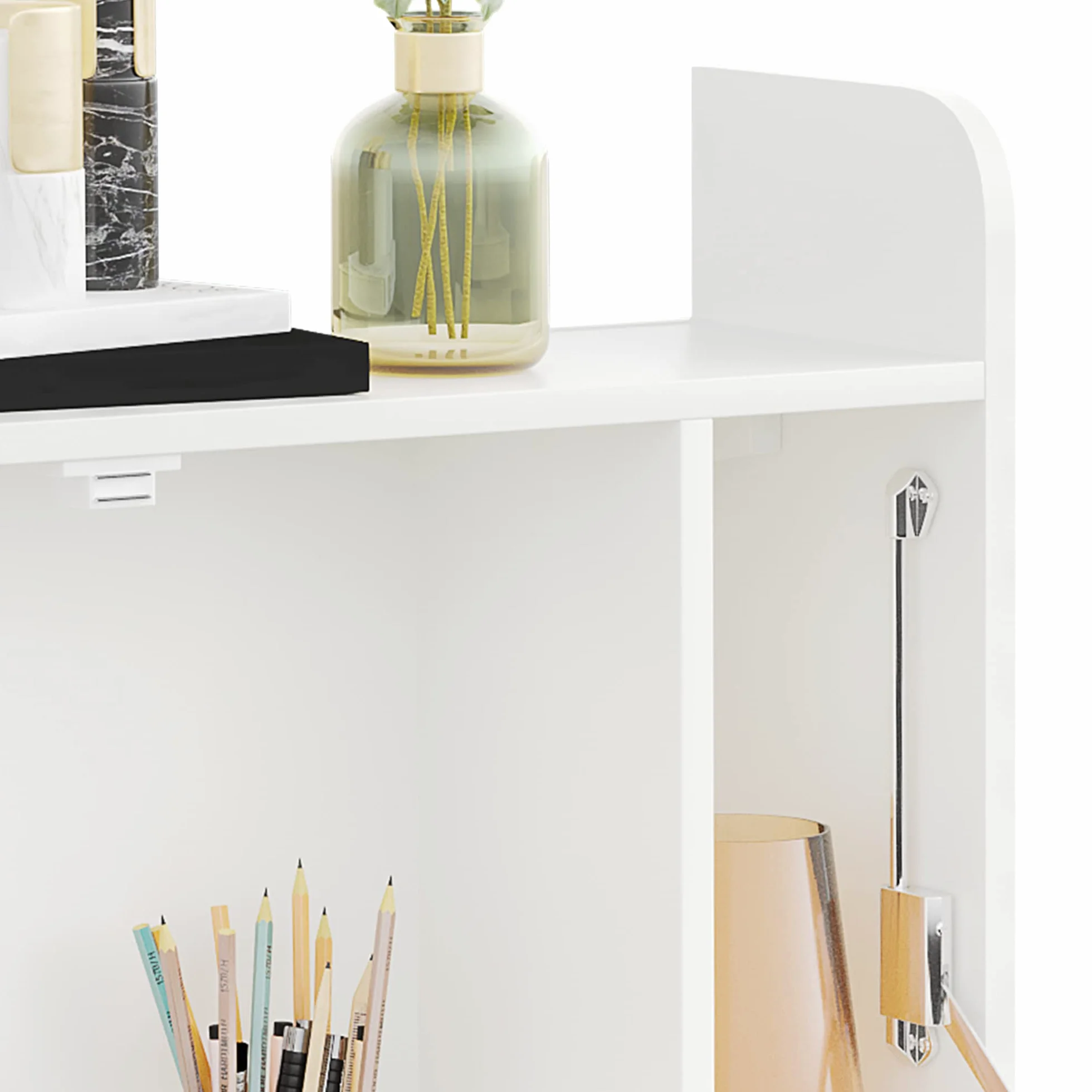 HOMCOM Stół ścienny składany biurko z półkami 77x20x41 cm biały